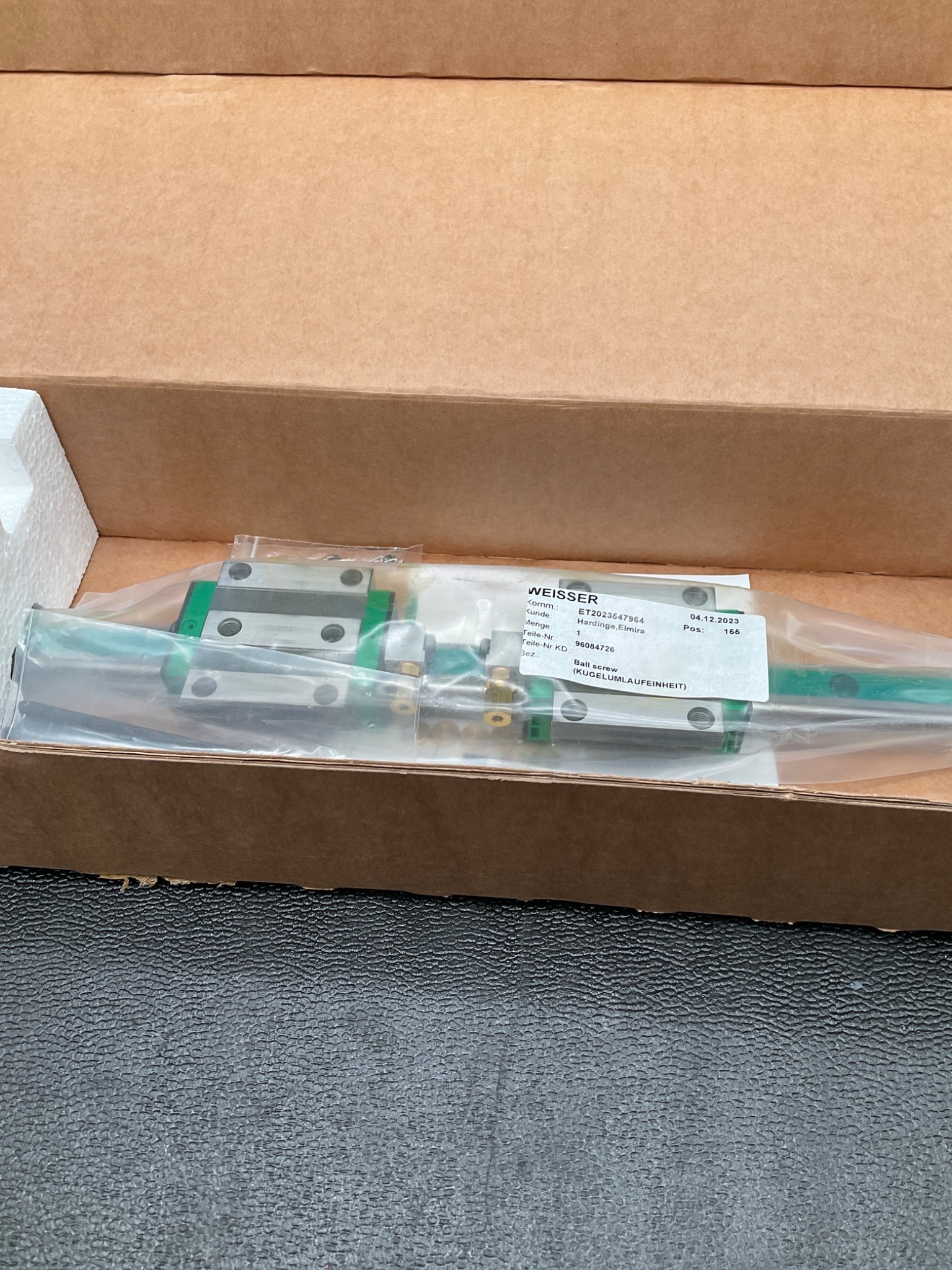 WEISSER LINEAR GUIDE RAIL ASSEMBLY POS 104 NEW 2
