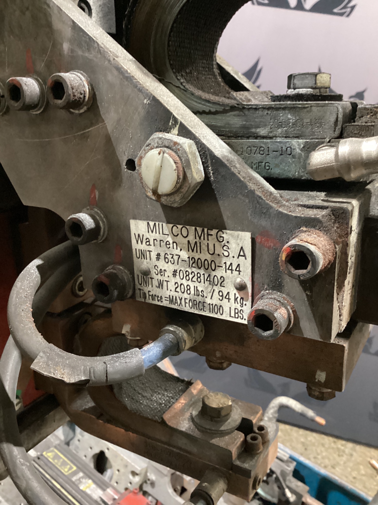 MILCO 637-12000-144 C-Type Weld Gun USED 4