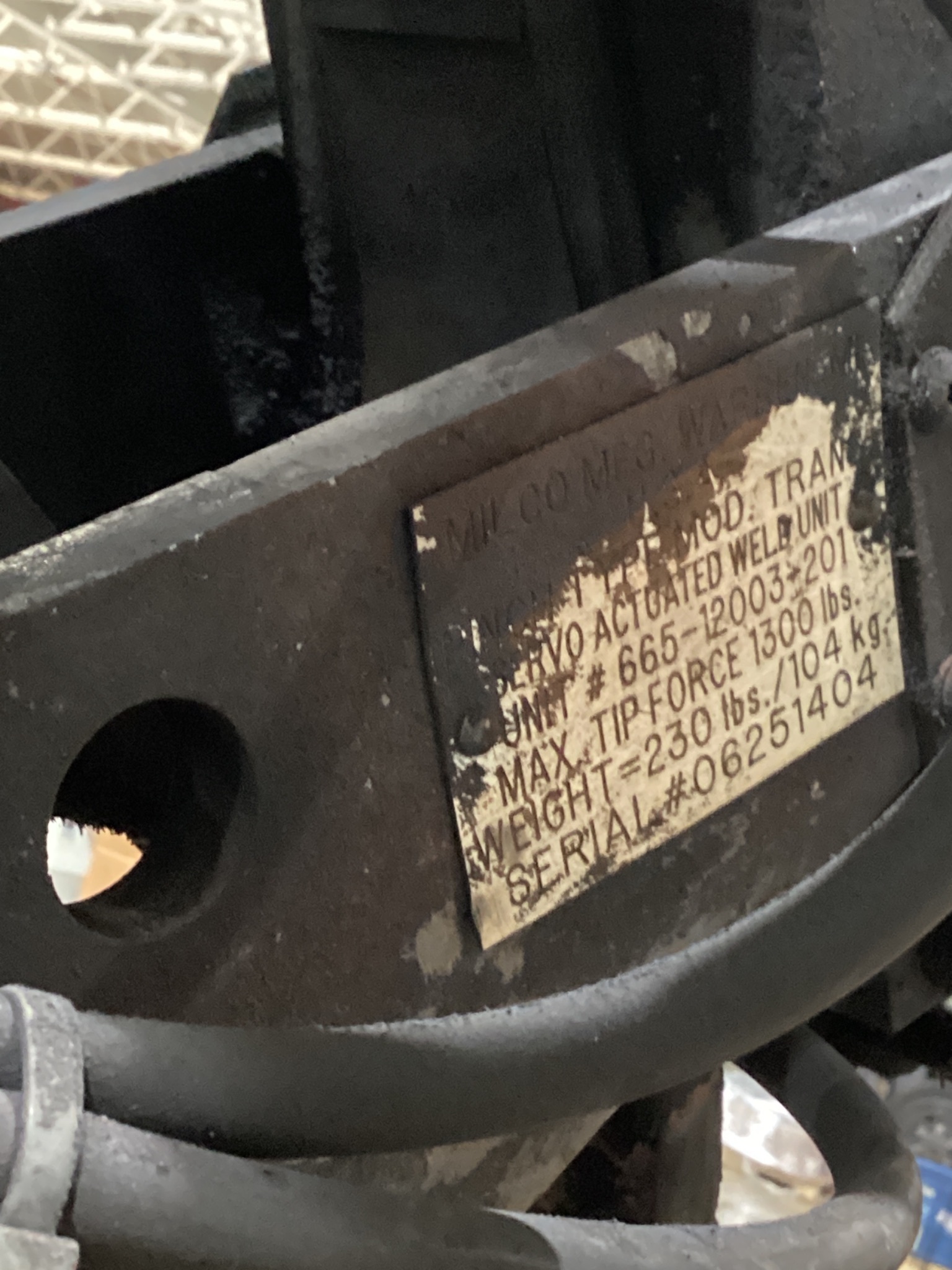 MILCO 665-12003-201 Pinch-Type Weld Gun USED 4