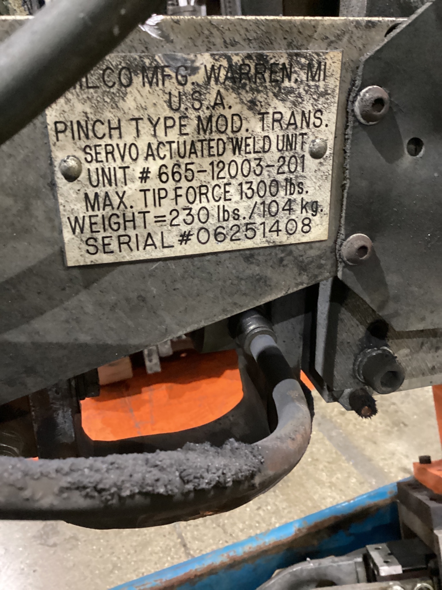 MILCO 665-12003-201 Pinch-Type Weld Gun USED 4