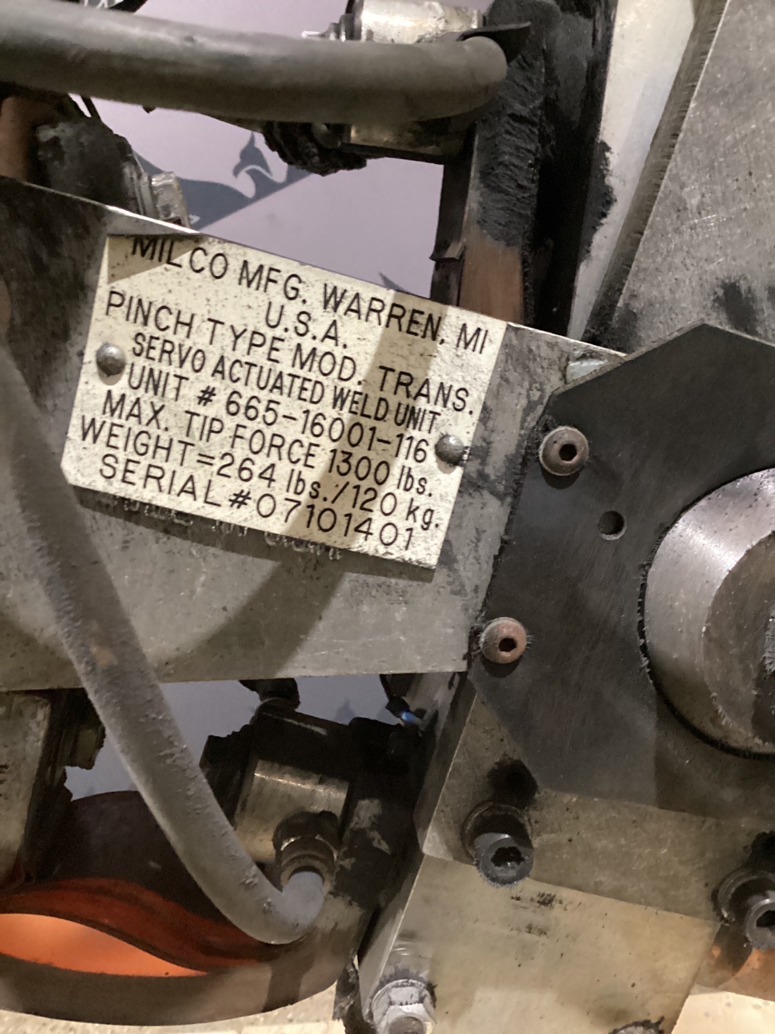 MILCO 665-16001-116 Pinch-Type Weld Gun USED 5