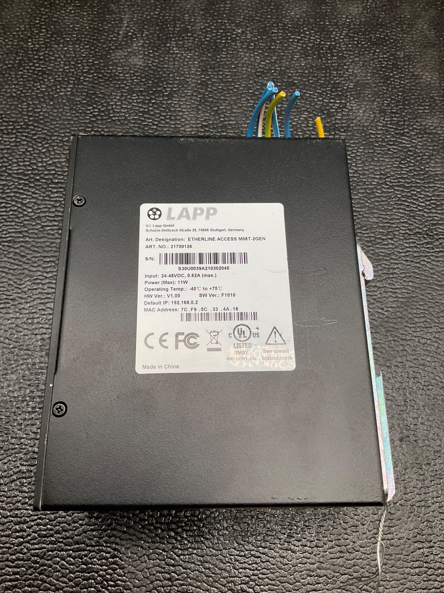 LAPP 21700126 ETHERLINE M08T-2GEN 8-PORT MANAGED ETHERNET SWITCH USED 2