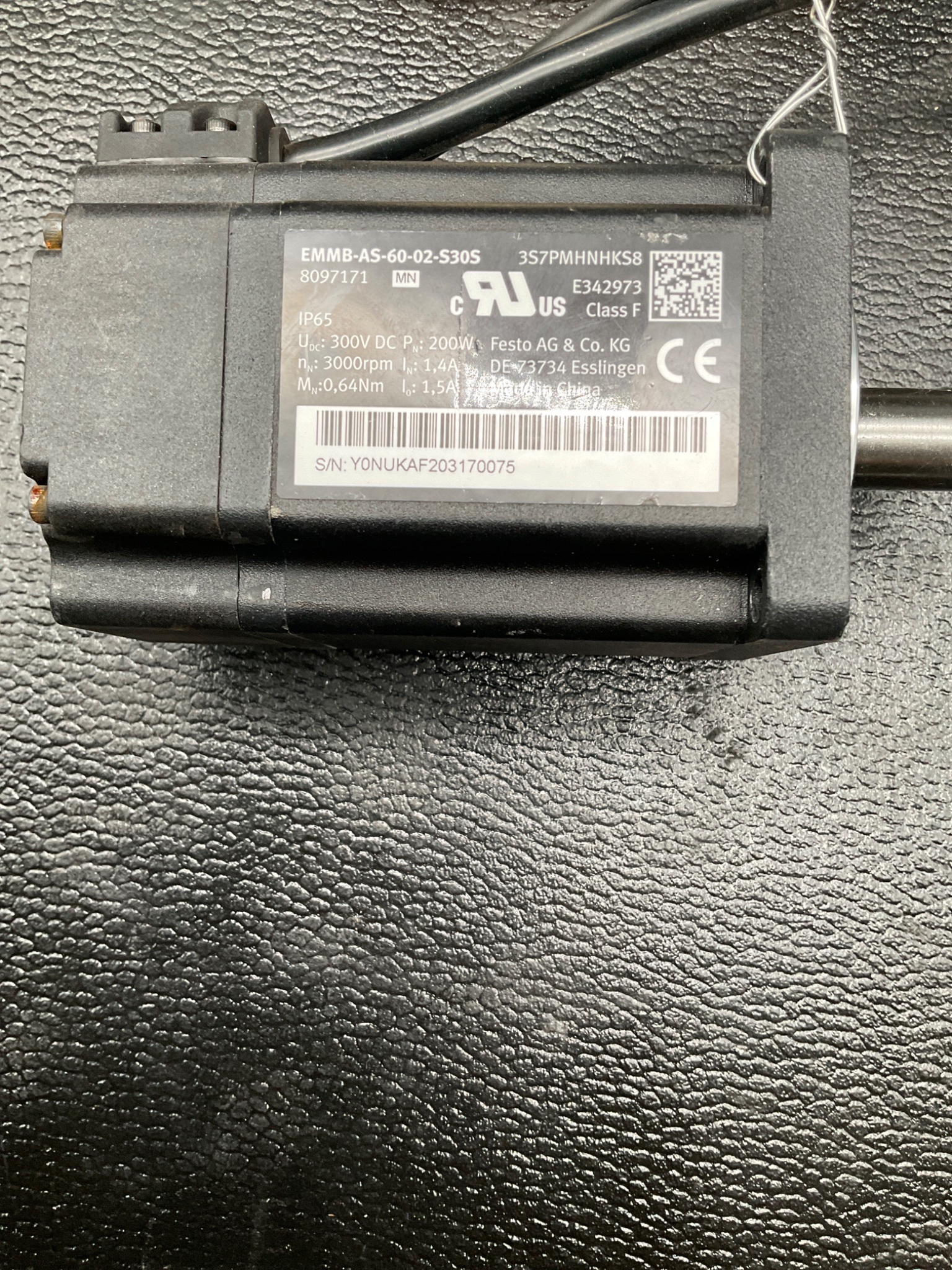 FESTO EMMB-AS-60-02-S30S SERVO MOTOR USED 1