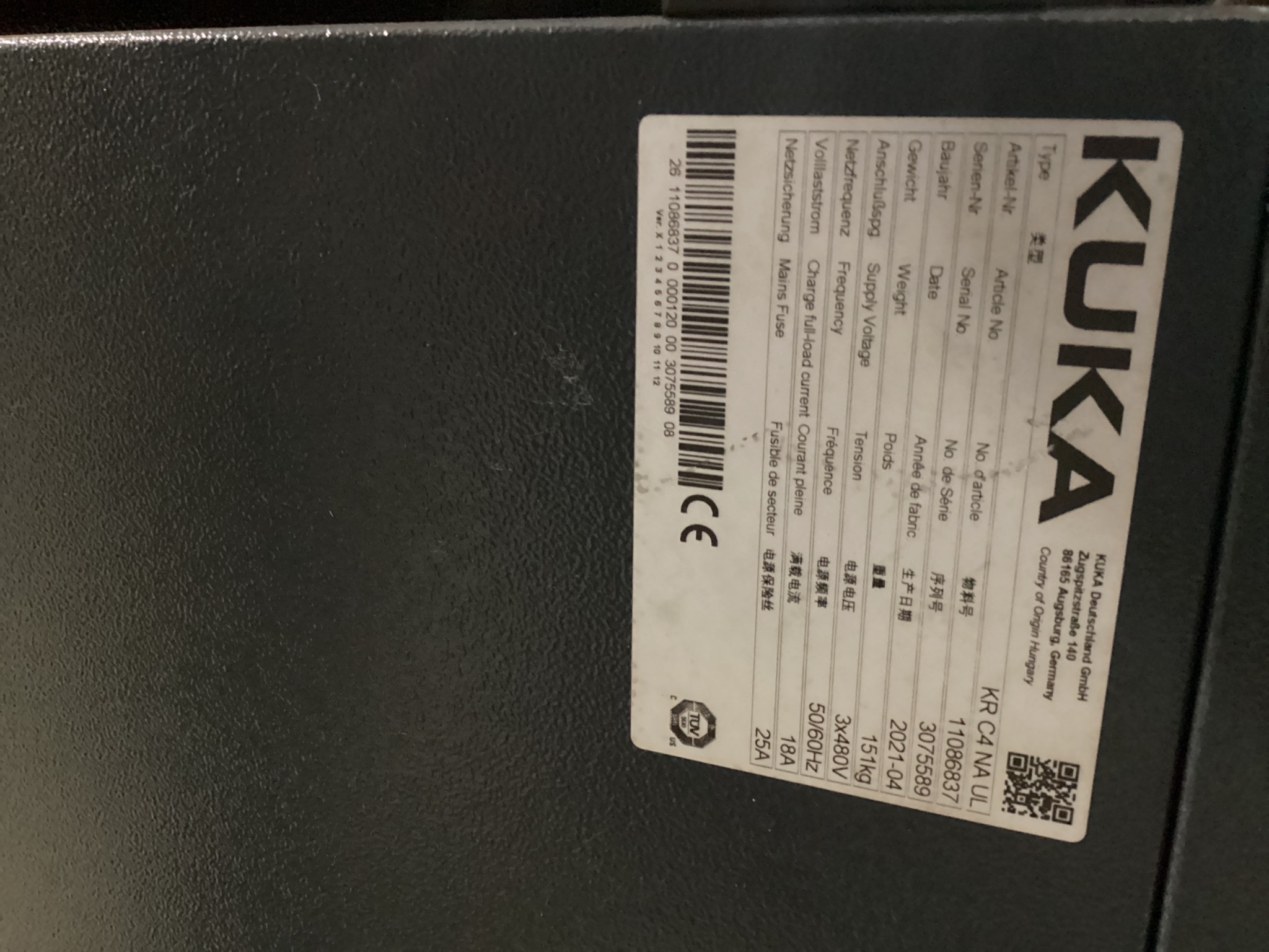 KUKA KR 120 R3100-2/FLR w/ KRC4 Controls USED 13