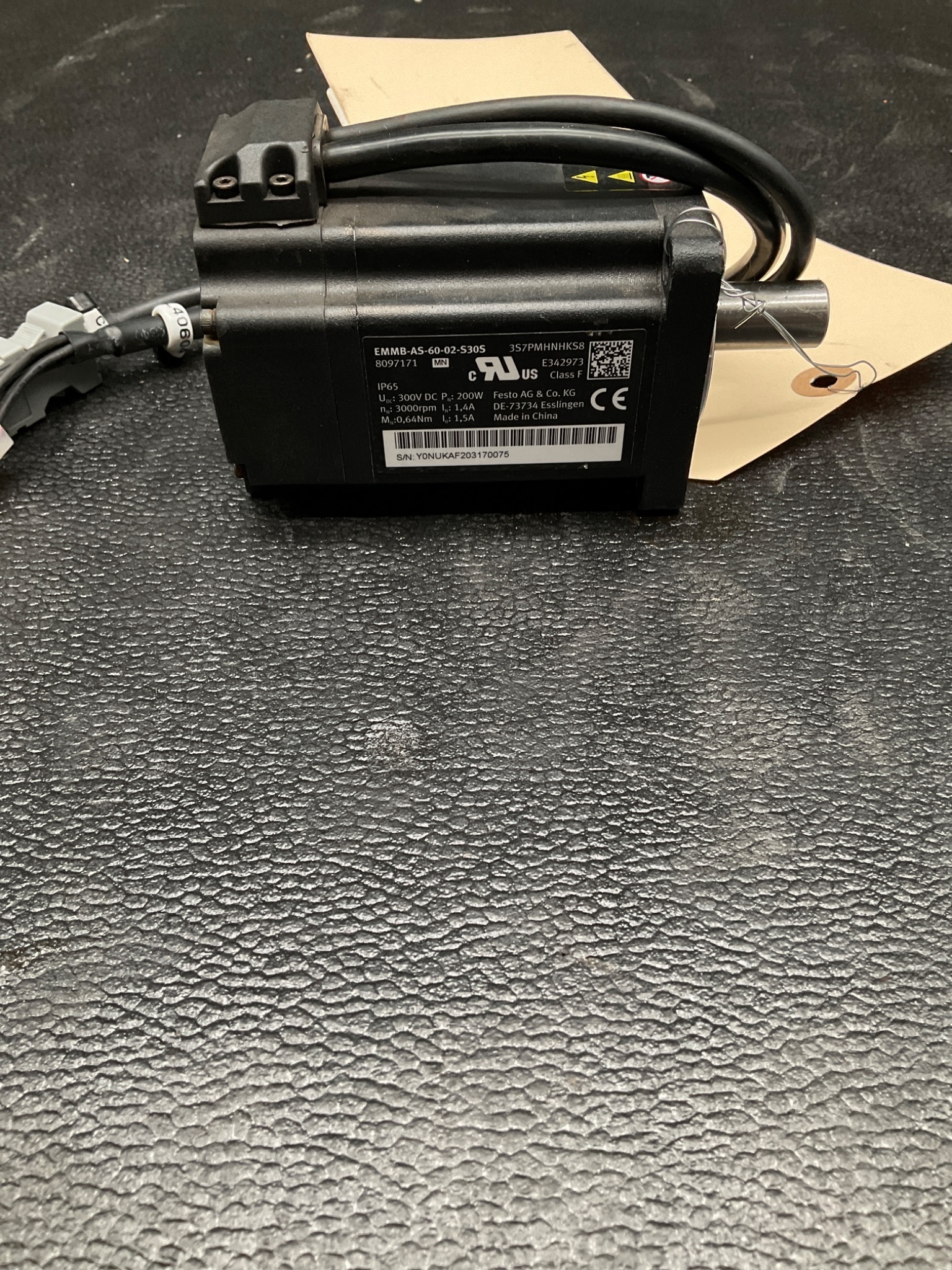 FESTO EMMB-AS-60-02-S30S SERVO MOTOR USED 4
