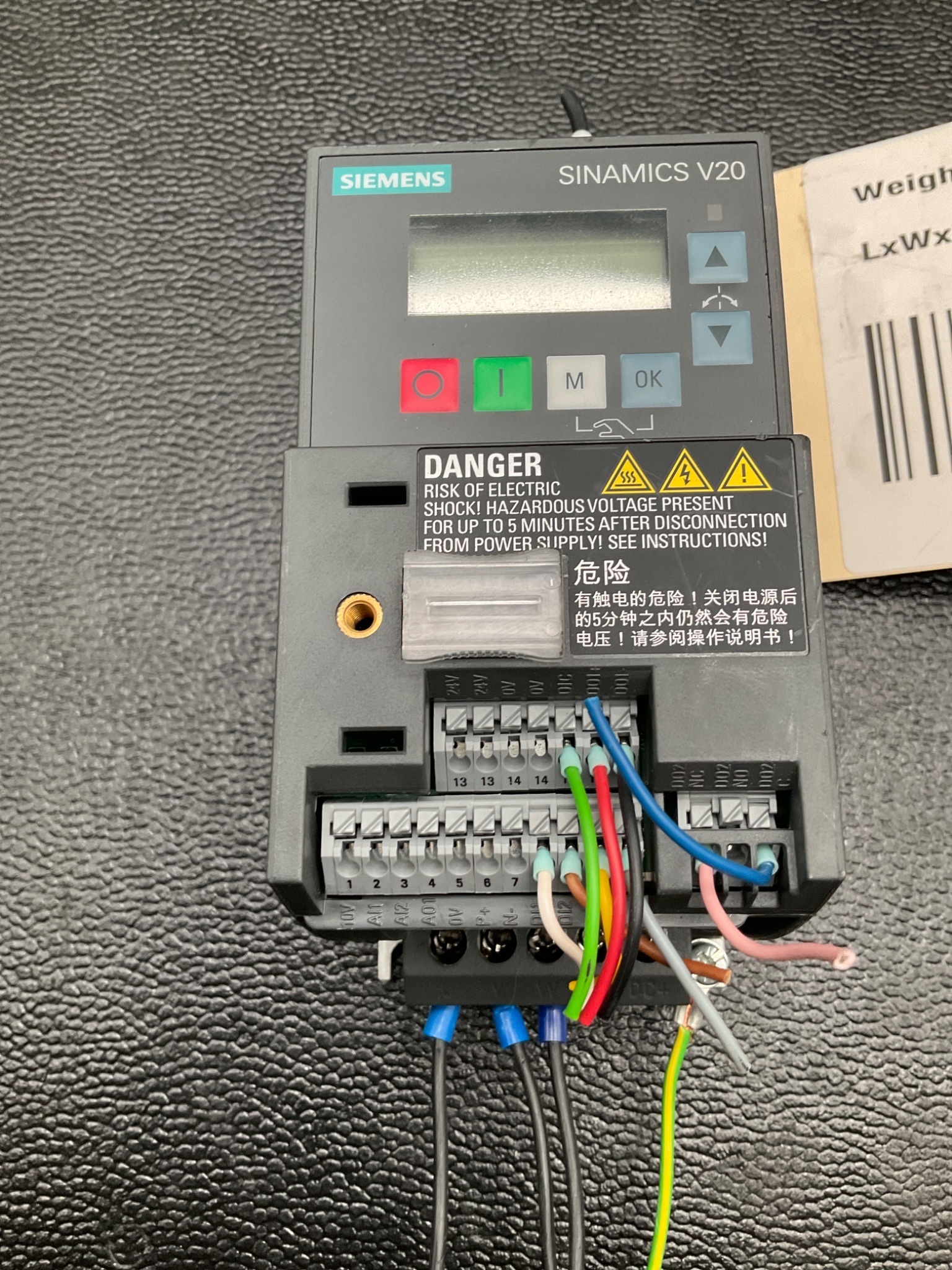 SIEMENS 6SL3210-5BB11-2BV1 SINAMICS V20 INVERTER DRIVE 0.12KW USED 1