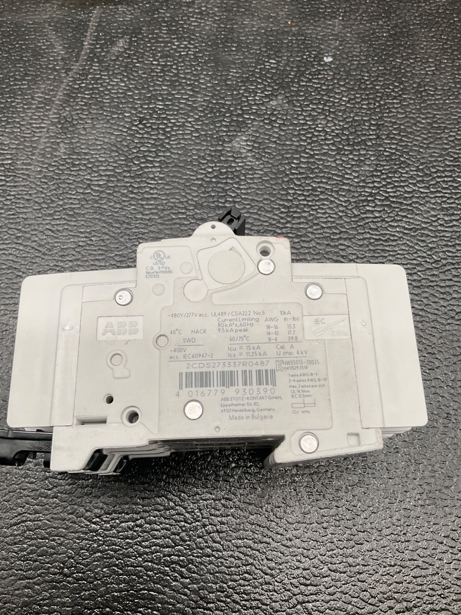 ABB SU203M-K20 2CDS273337R0487 MINIATURE CIRCUIT BREAKER USED 4