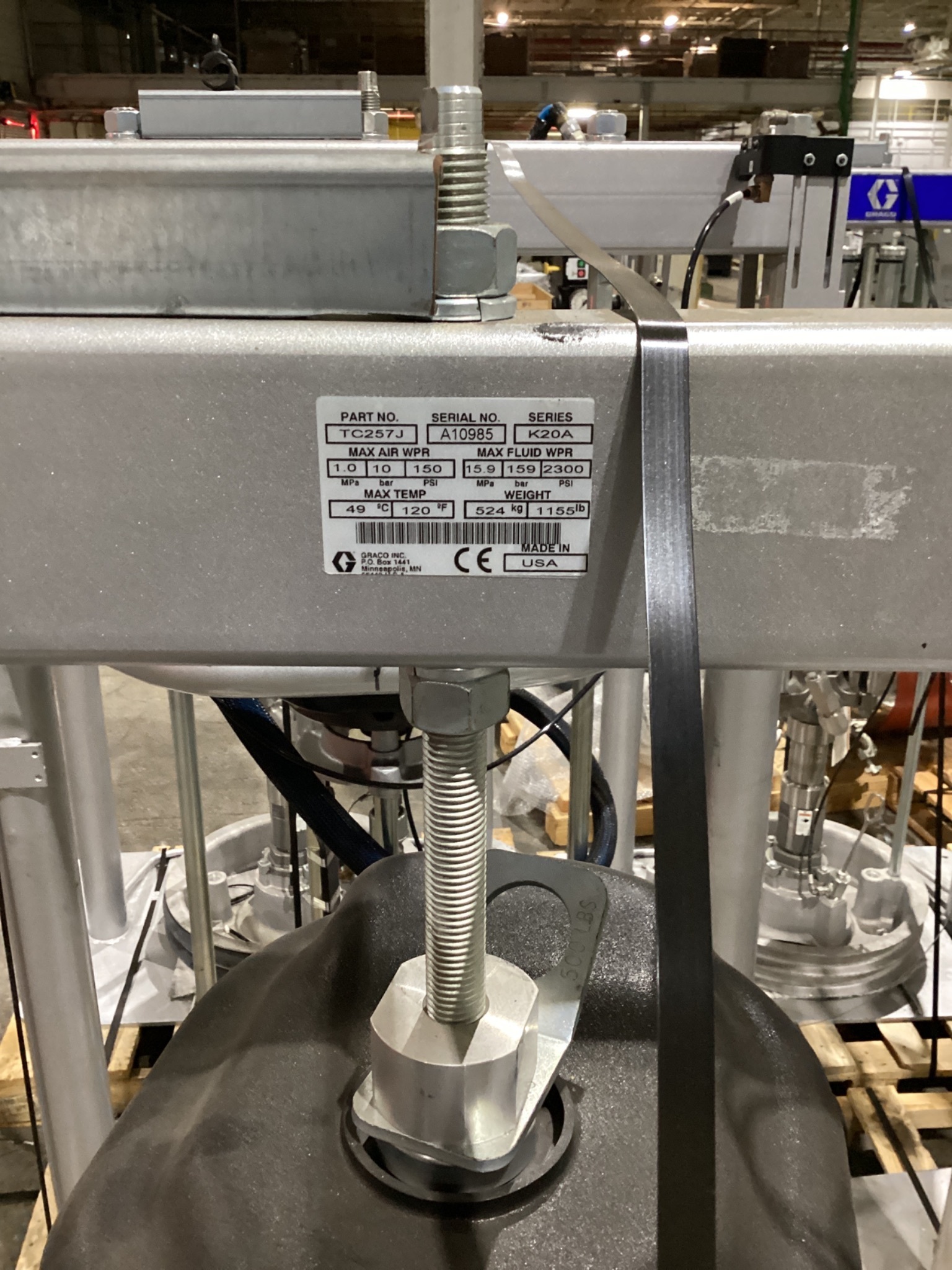 GRACO TC257J Check‑Mate Supply Pump 23:1 for 50 Gal Drum USED 5