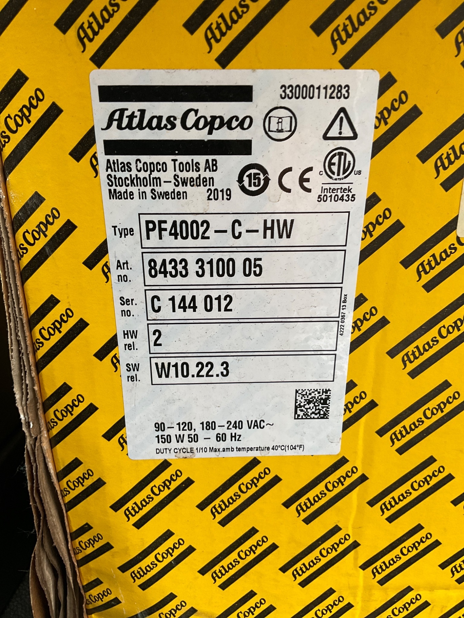 ATLAS COPCO PF4002-C-HW POWER FOCUS CONTROLLER USED 4