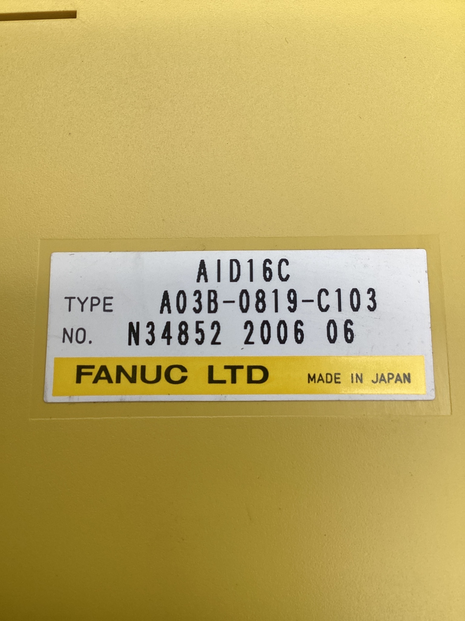 FANUC A03B-0819-C103 16PT DC INPUT MODULE AID16C USED 4