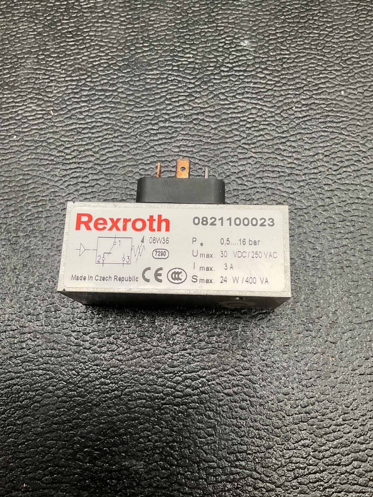 REXROTH 0821100023 PRESSURE SWITCH 0.5–16 BAR 250V AC NEW 2