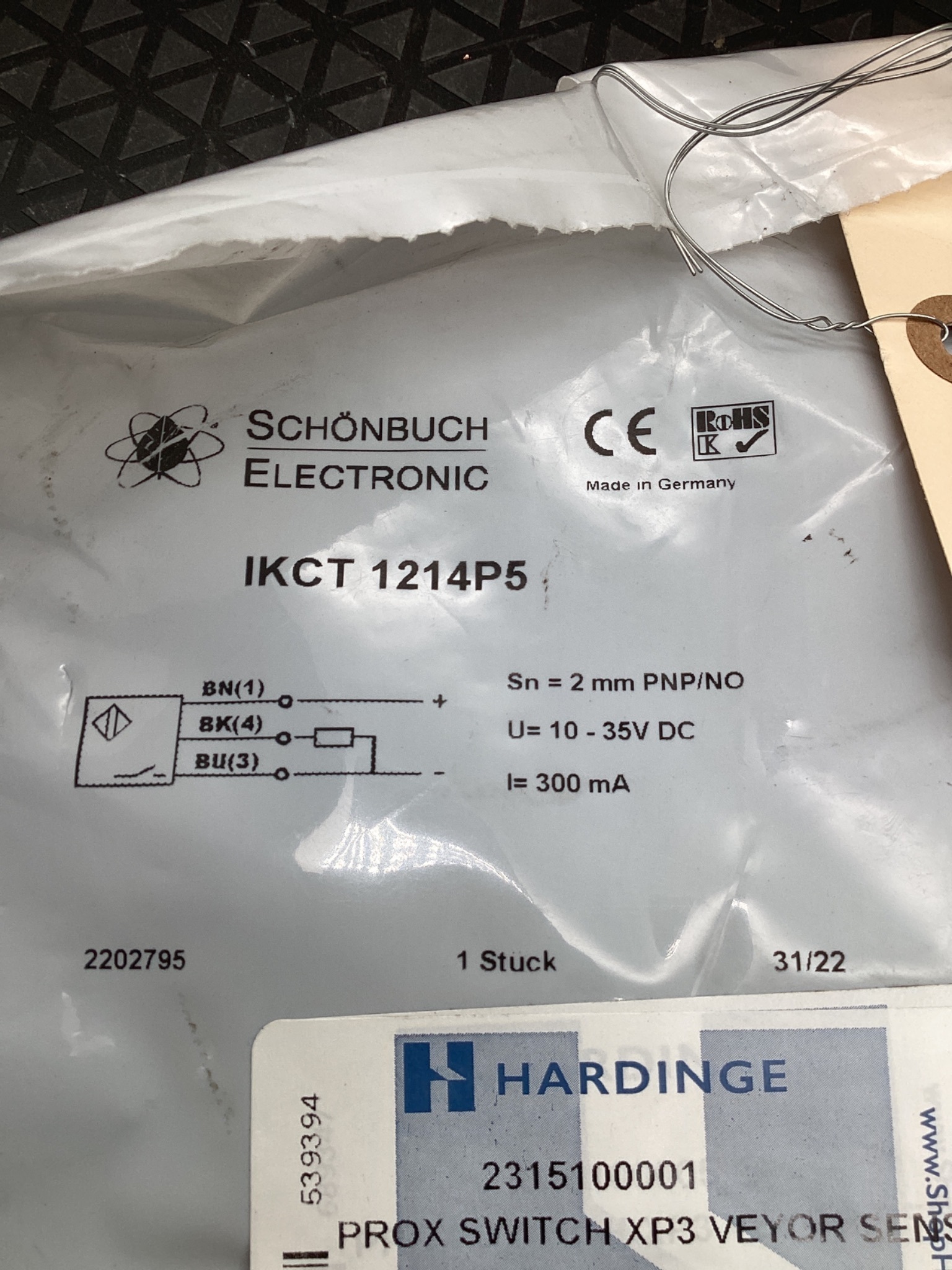 SCHONBUCH IKCT 1214P5 INDUCTIVE PROXIMITY SENSOR M12 PNP NO NEW 3