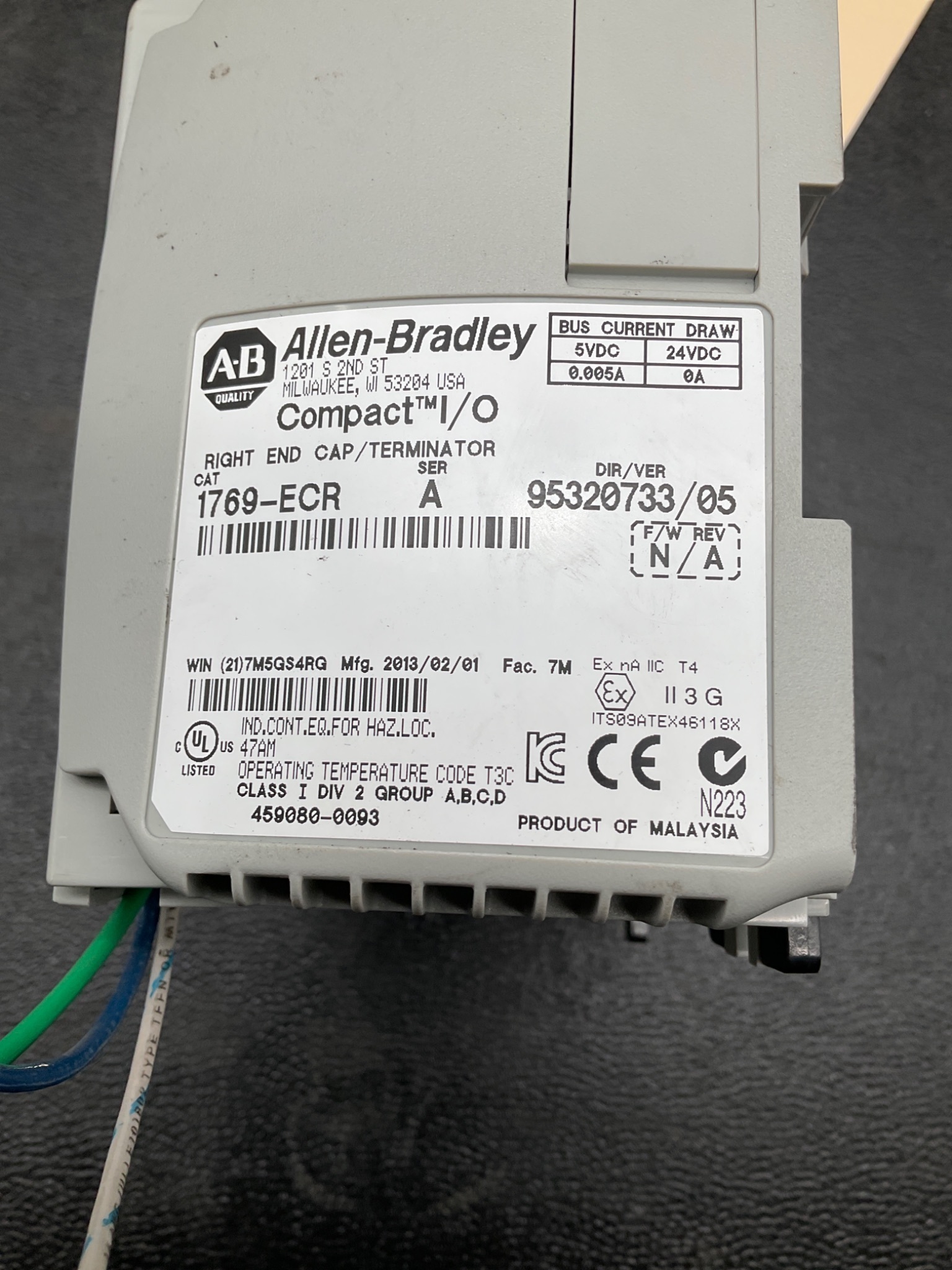 ALLEN BRADLEY 1769-L23E-QB1B CompactLogix PLC Controller USED 5