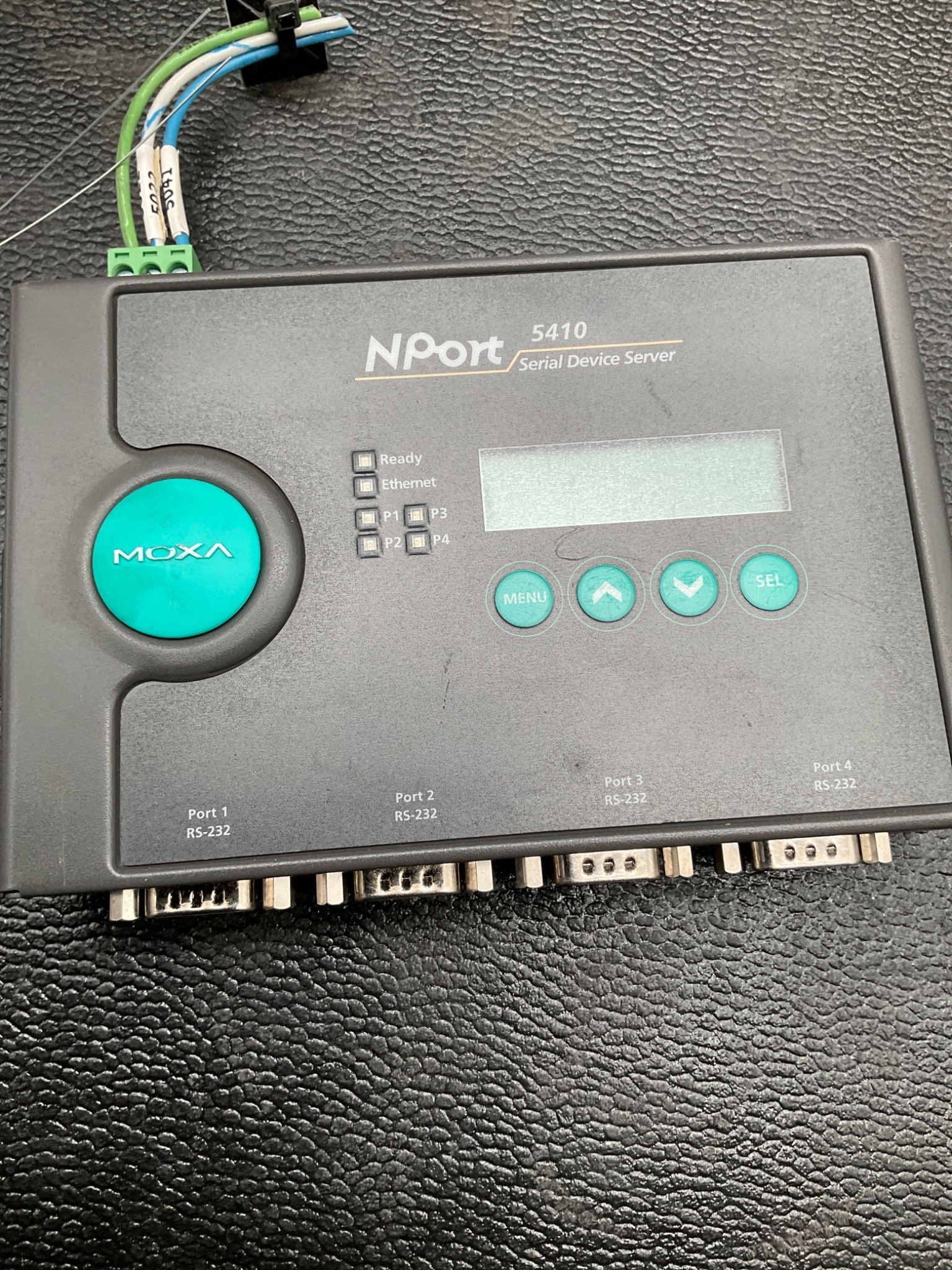 MOXA NPORT 5410 SERIAL DEVICE SERVER 4-PORT RS-232 USED 2