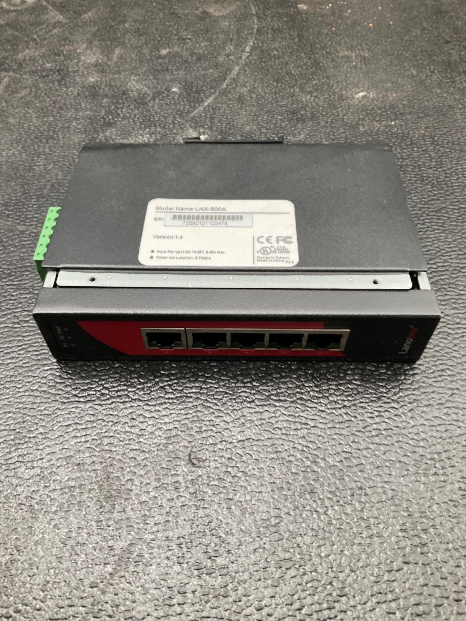 LANOLINX LNX-500A INDUSTRIAL ETHERNET SWITCH 5-PORT 12-48VDC USED 4