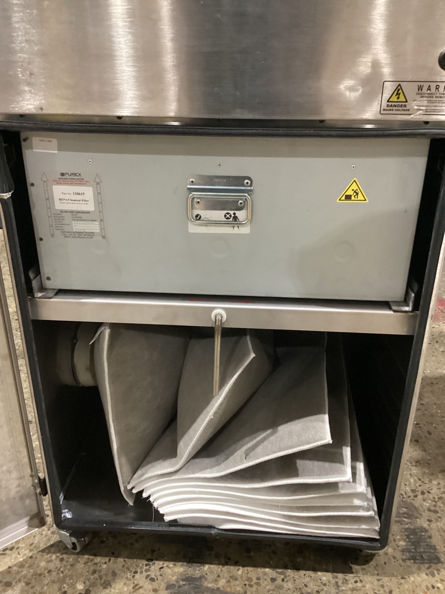 PUREX 0LX1510D 1500i Volume Control Fume Extraction Unit 230V USED 1