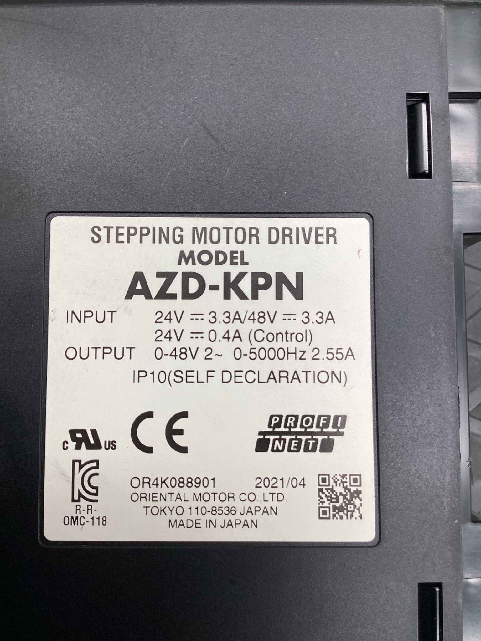 ORIENTAL MOTOR AZD-KPN PROFINET STEPPER DRIVER 24/48VDC USED 6