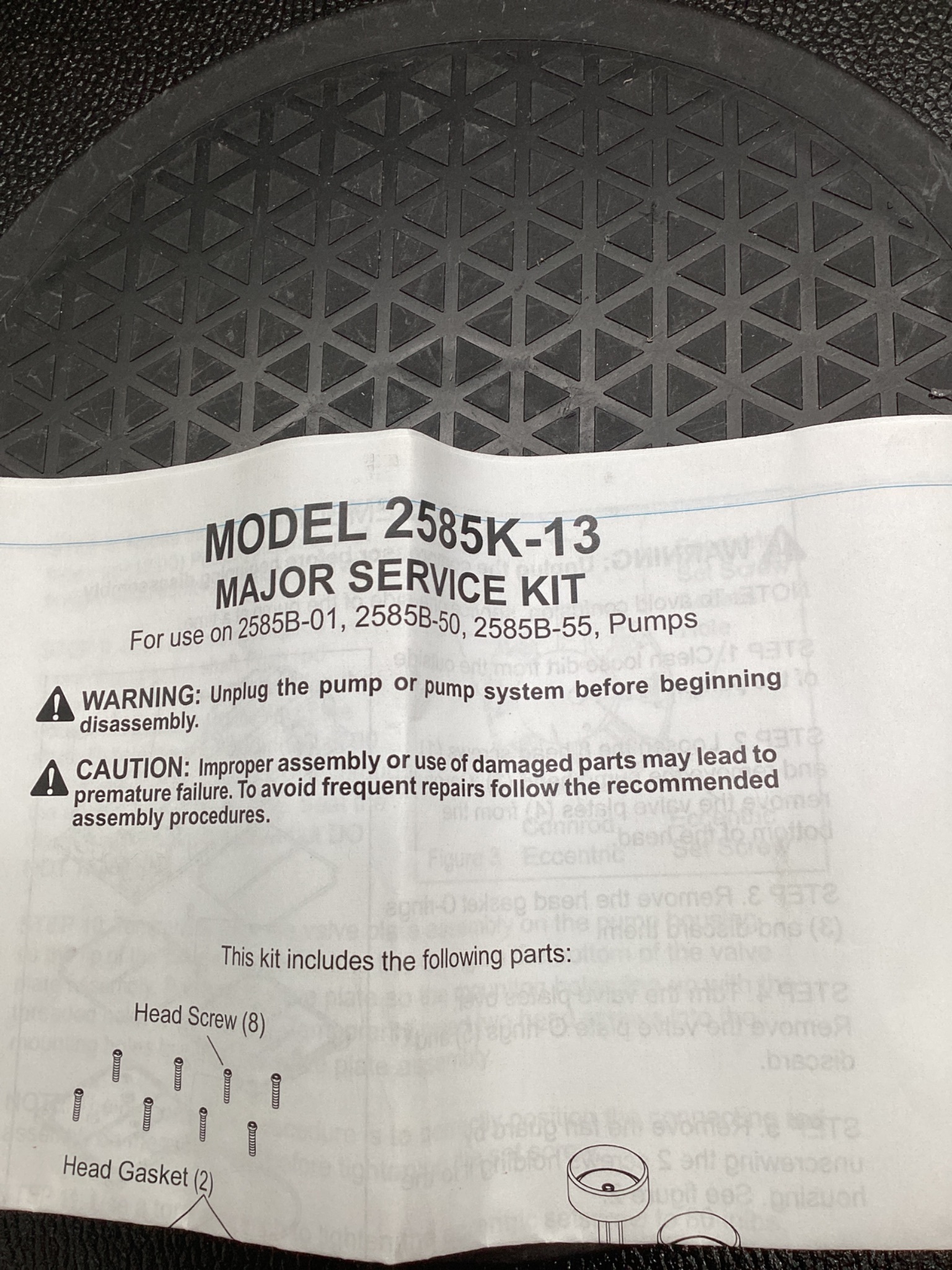 WELCH 2585K-13 Major Service Kit for 2585B Pumps NEW 5