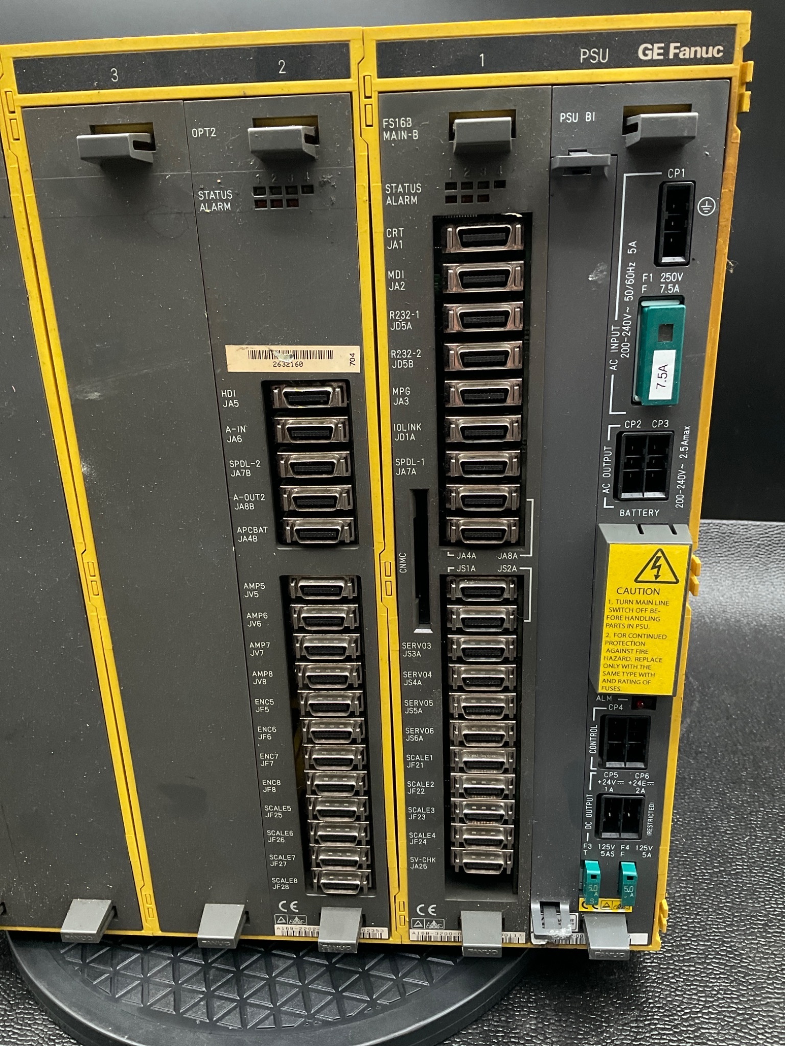 FANUC A02B-0120-B513 w/ I/O, Main CPU, & Power Supply Board USED 1
