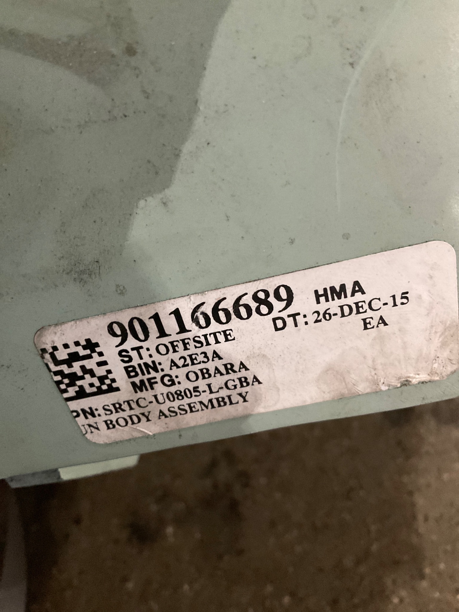 OBARA SRTC-U0805-L-GBA WELD GUN BODY ASSEMBLY USED 1