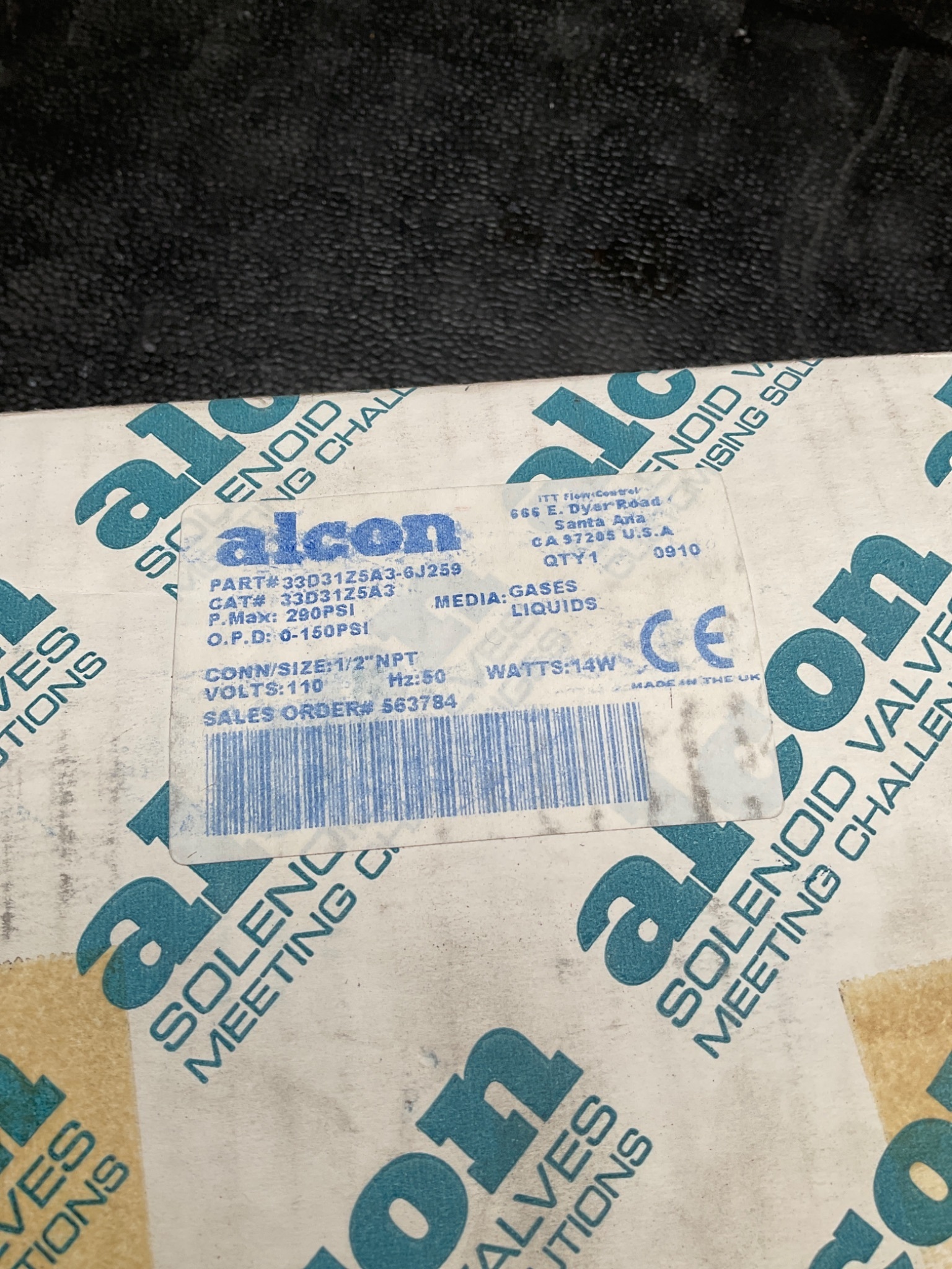 ALCON 33D31Z5A3-6J259 SOLENOID VALVE 3/2 WAY SS 24VDC NEW 1