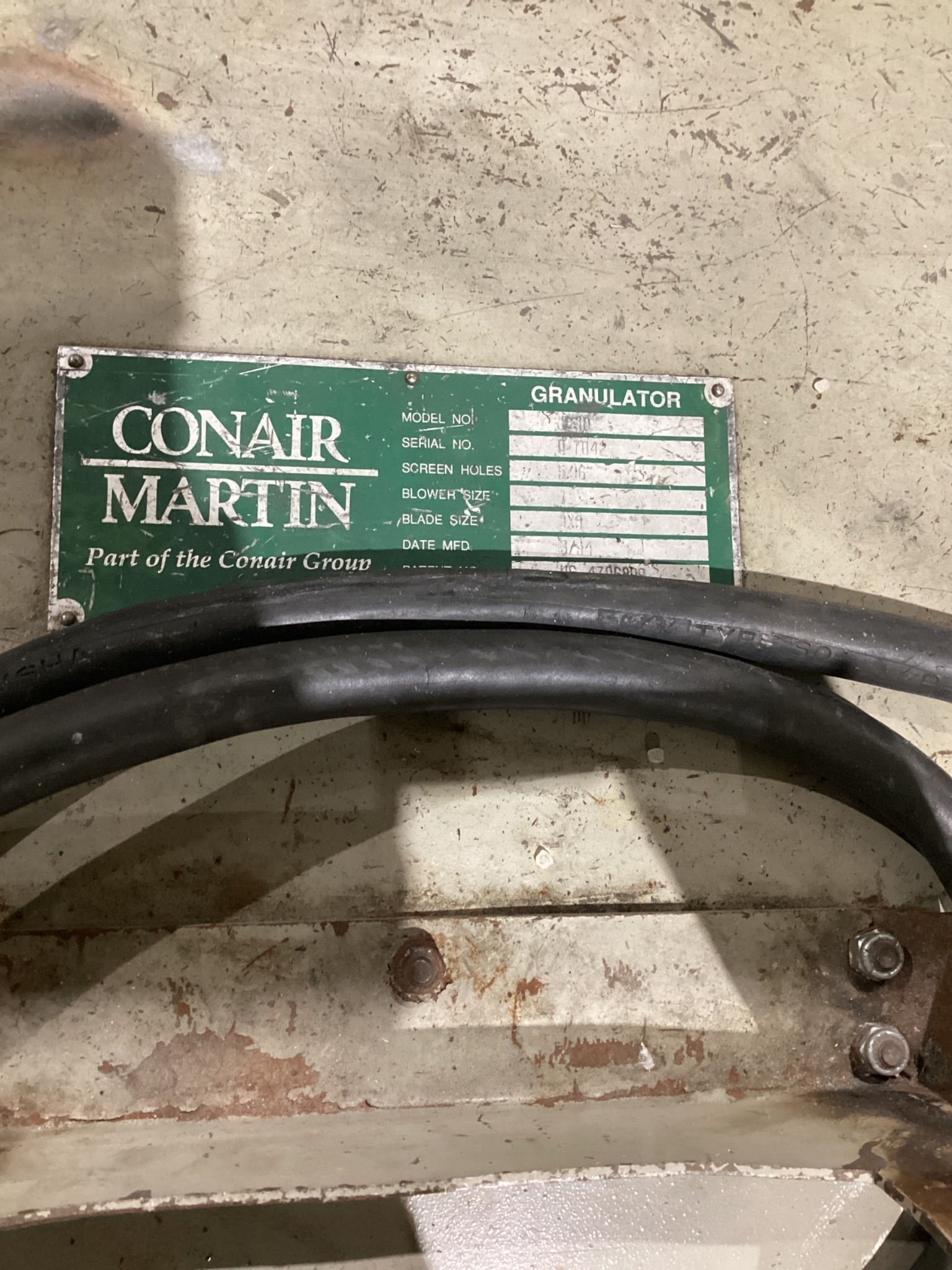 CONAIR WORTEX JC-10 GRANULATOR USED 6