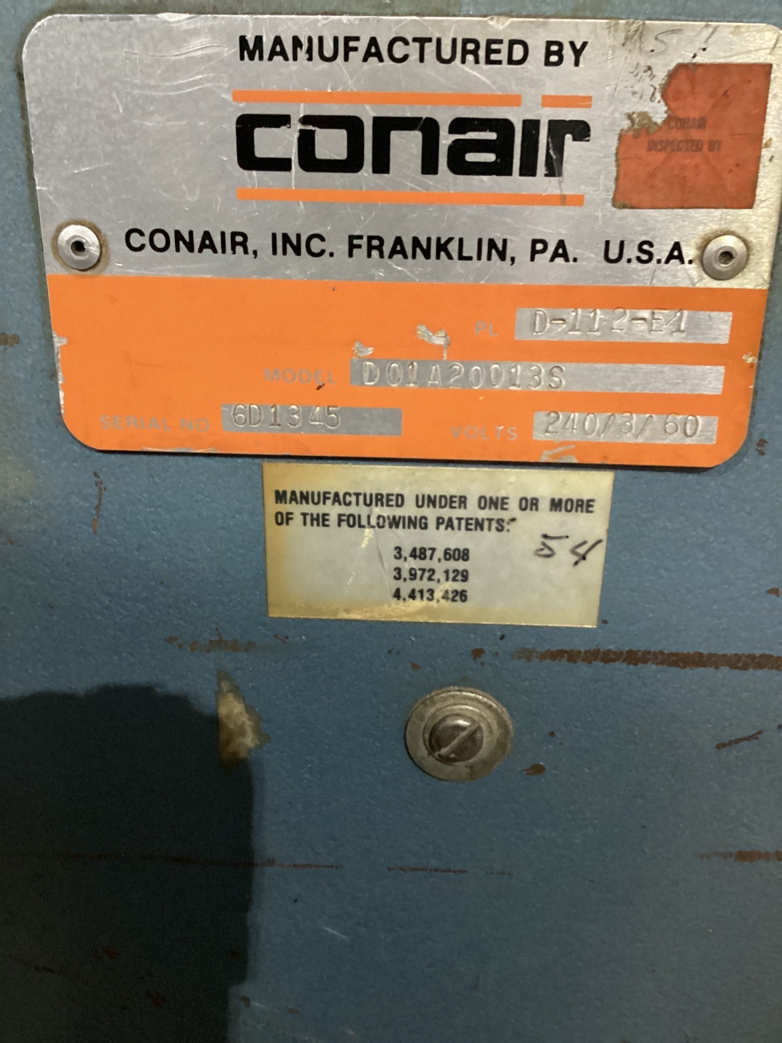 CONAIR D01A20013S AIR DRYER USED 4