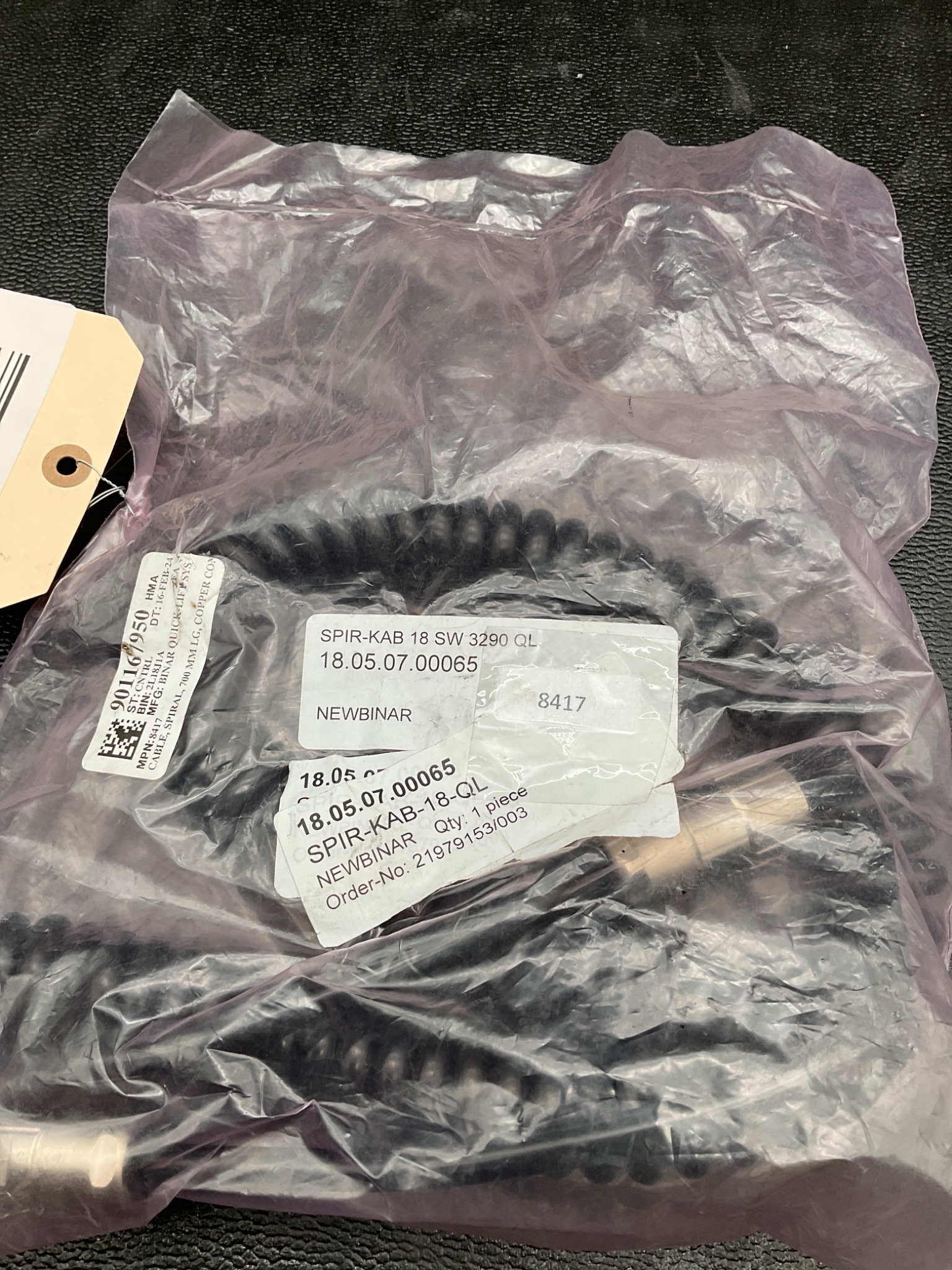 BINAR 8417 QUICK-LIFT CABLE ASSEMBLY NEW 4