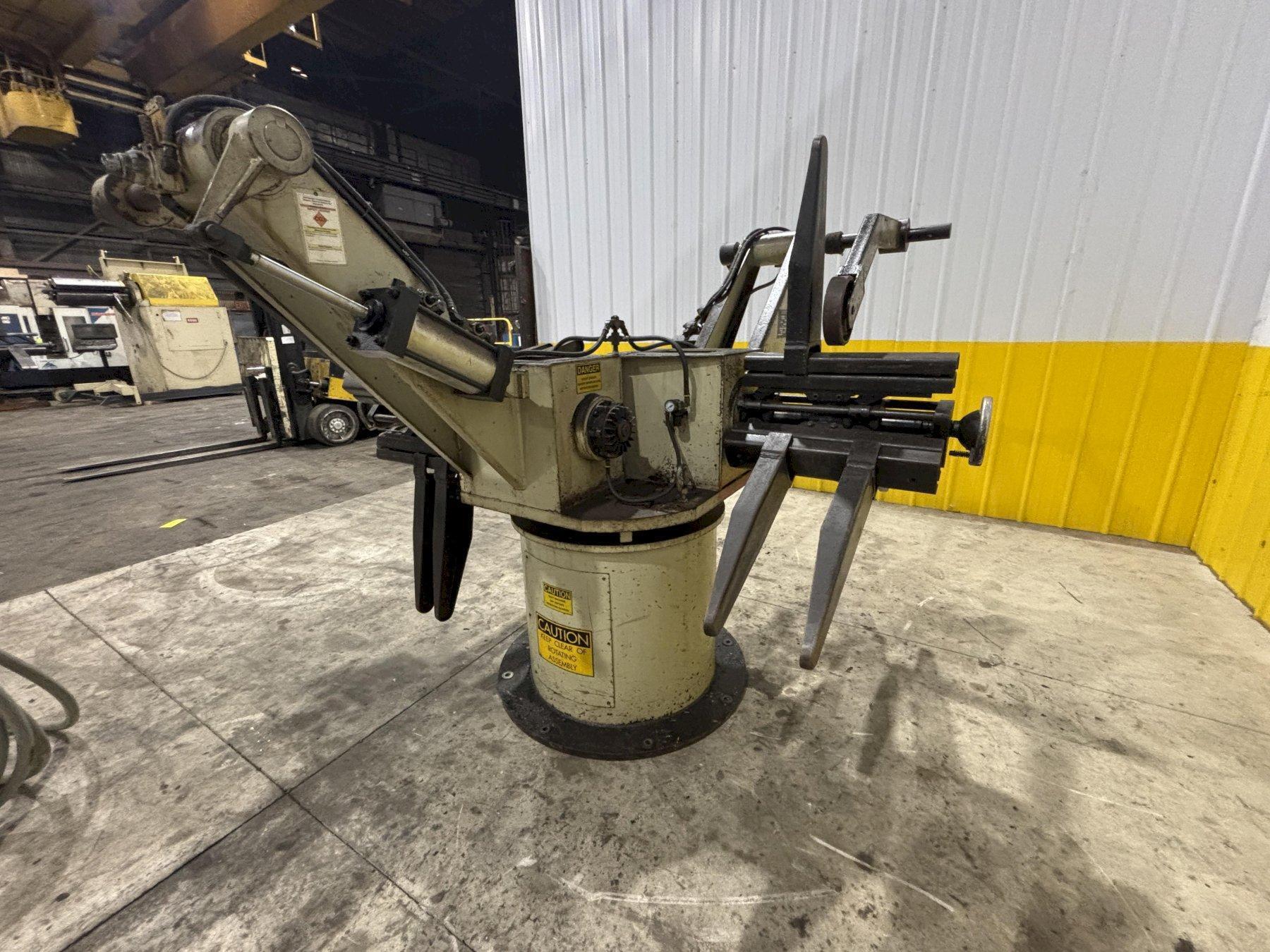 4,000 LBS X 18" CWP MODEL #3RD18 PULL OFF DOUBLE END UNCOILER COIL REEL USED 15