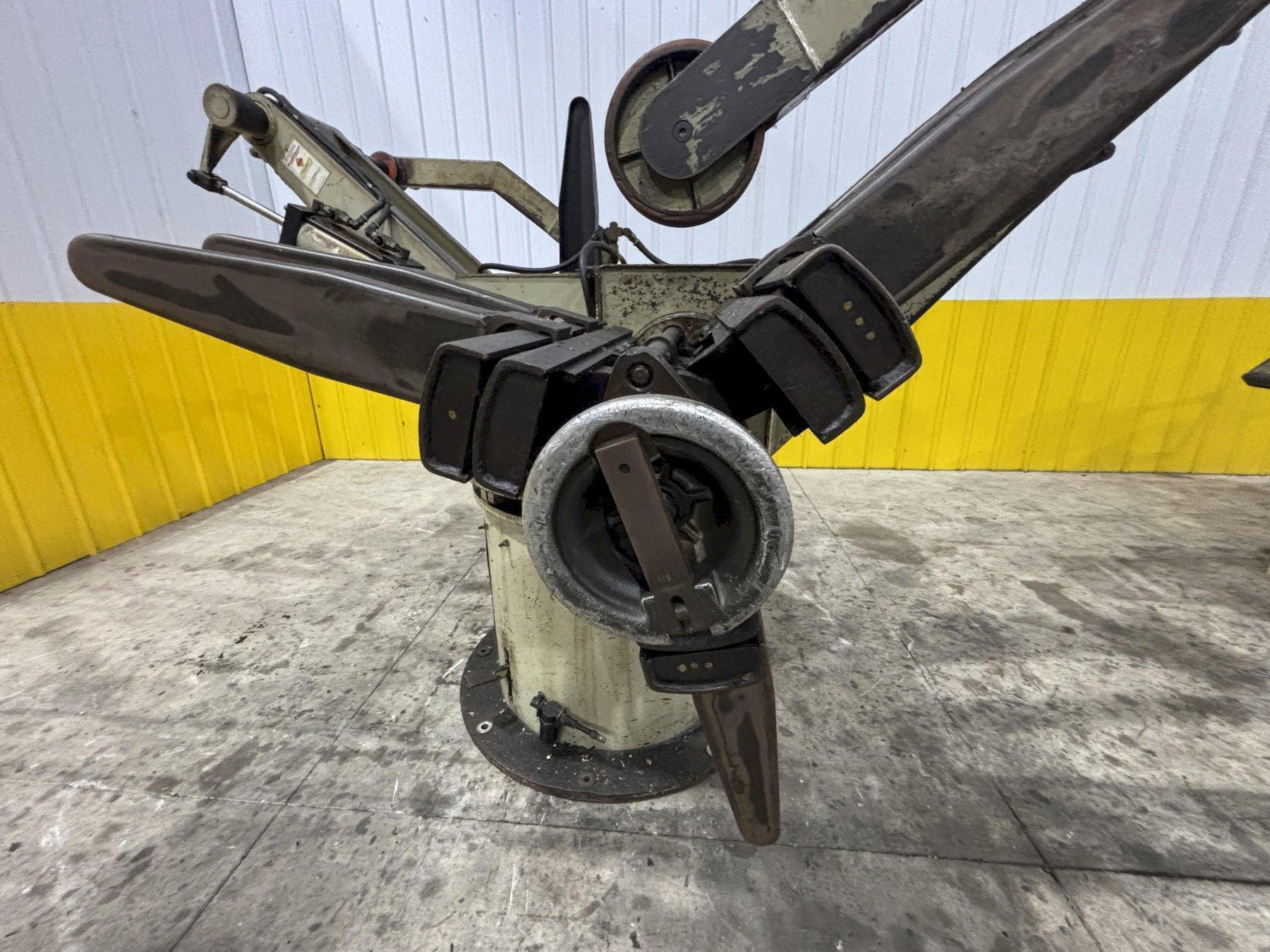 4,000 LBS X 18" CWP MODEL #3RD18 PULL OFF DOUBLE END UNCOILER COIL REEL USED 3