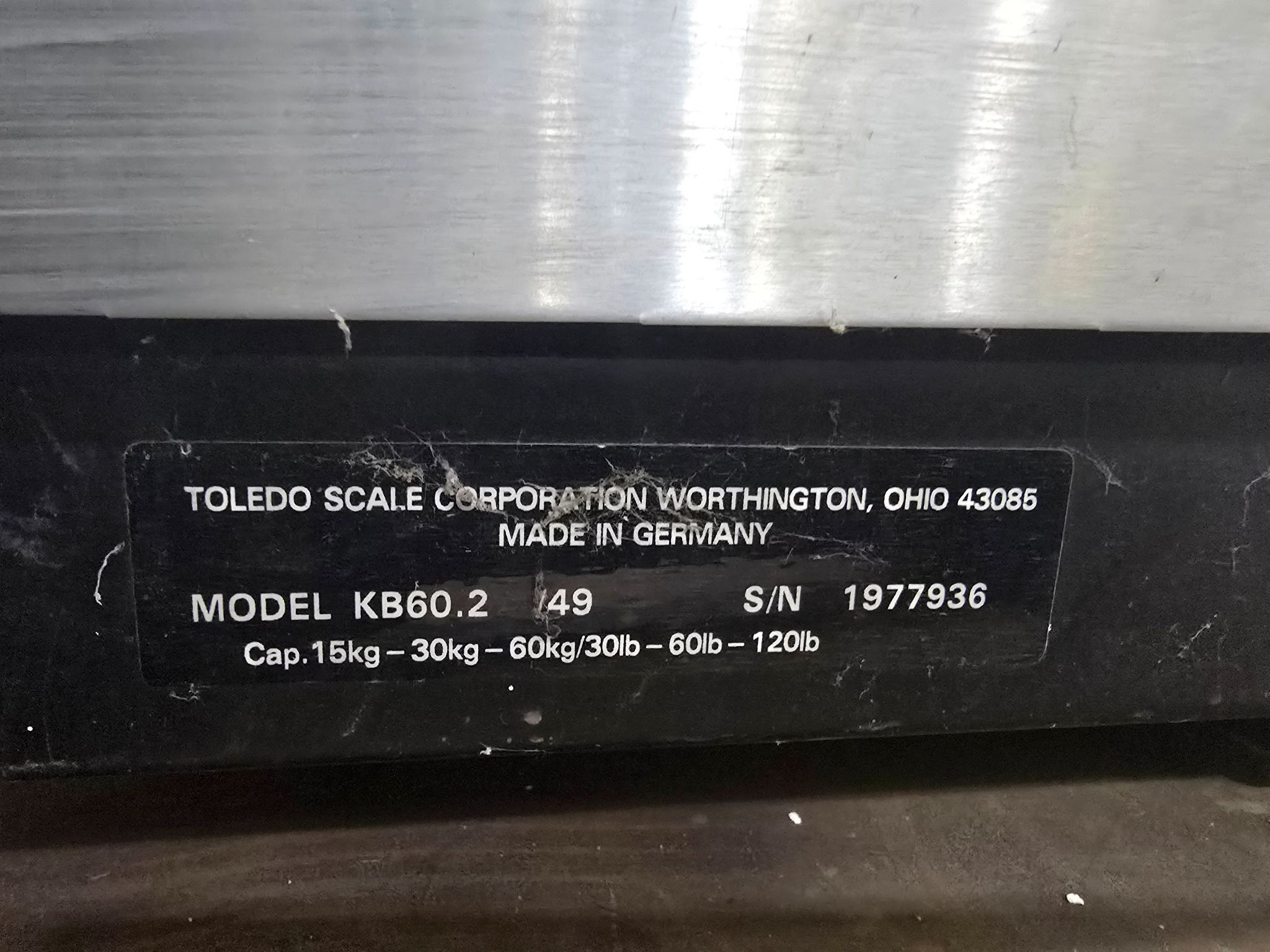TOLEDO SCALE KB60.2 49 USED 8