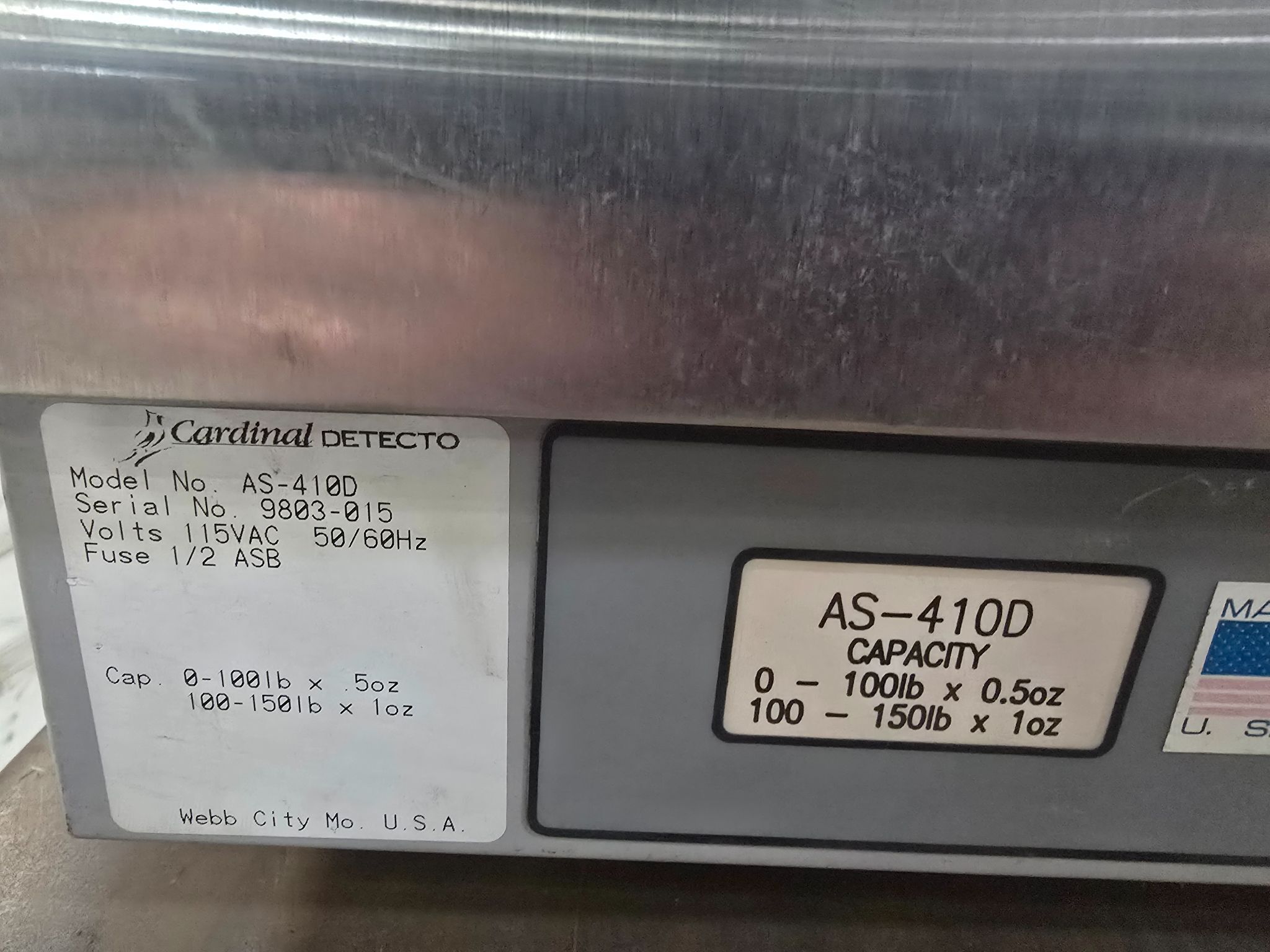 CARDINAL DETECTO AS-410D SCALE USED 1