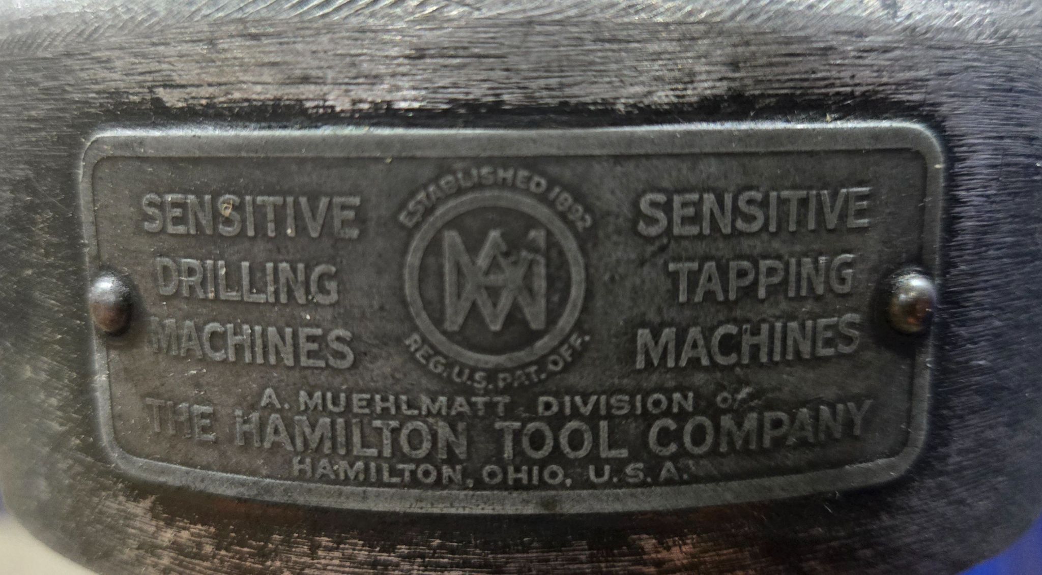 HAMILTON TOOL CO VARIMATIC VARIABLE SPEED DRILL PRESS 1/4 HP115/208V USED 5