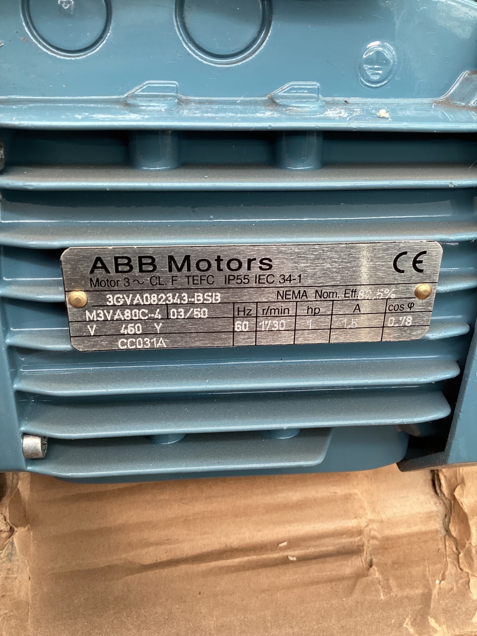 ABB M3VA80C-4 Three Phase AC Motor NEW 2