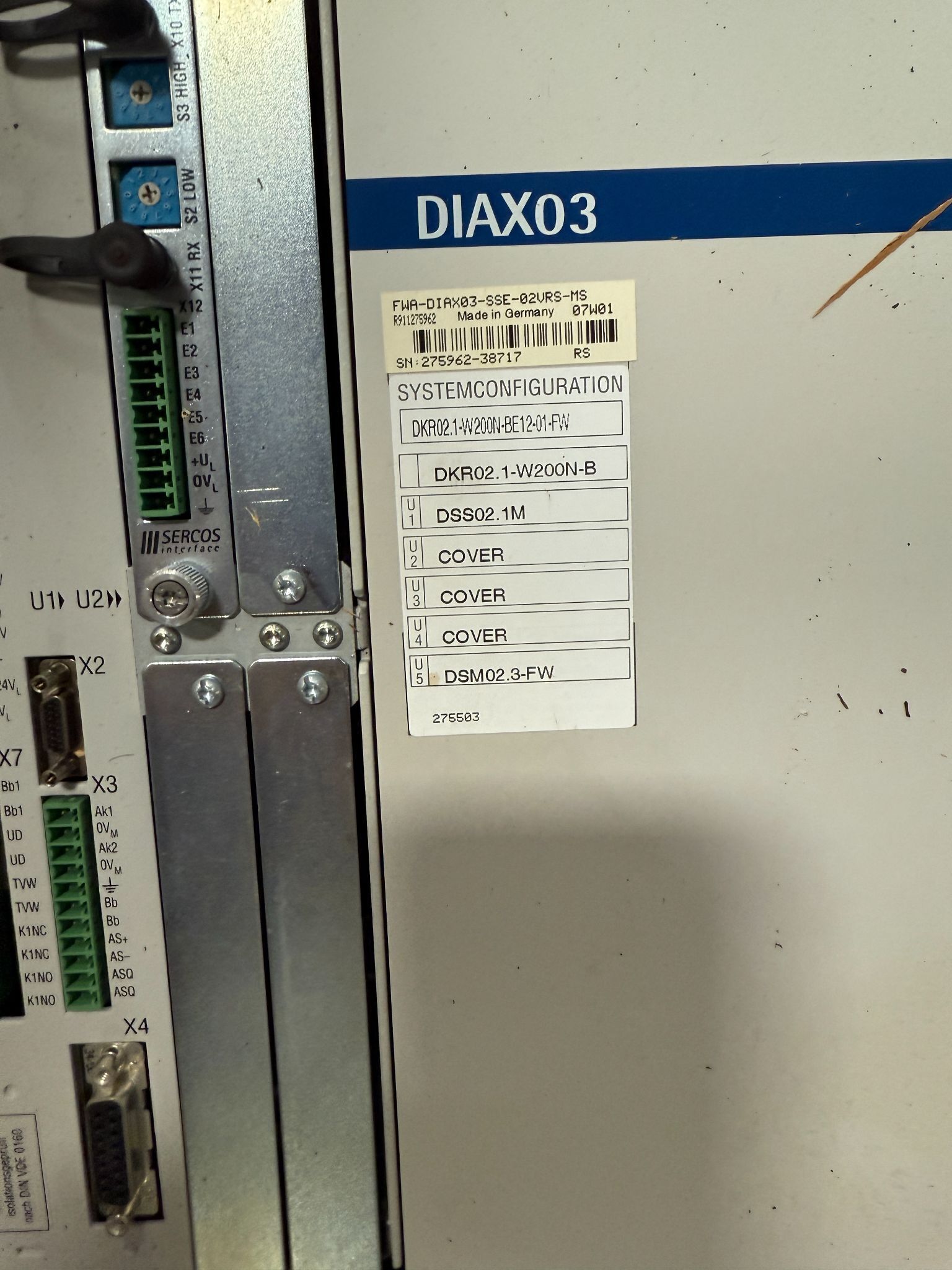 REXROTH INDRAMAT DKR02.1-W200N-BE12-01-FW CONTROLLER USED 1
