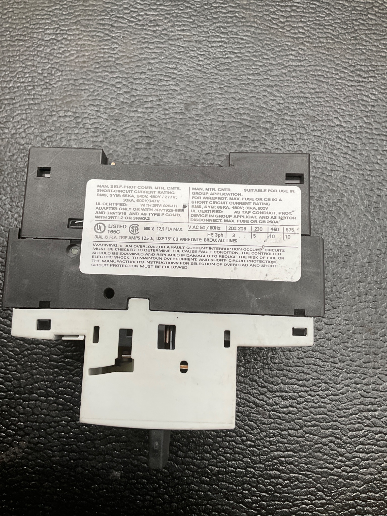 SIEMENS 3RV1021-1KA10 Motor Protection Circuit Breaker USED 3