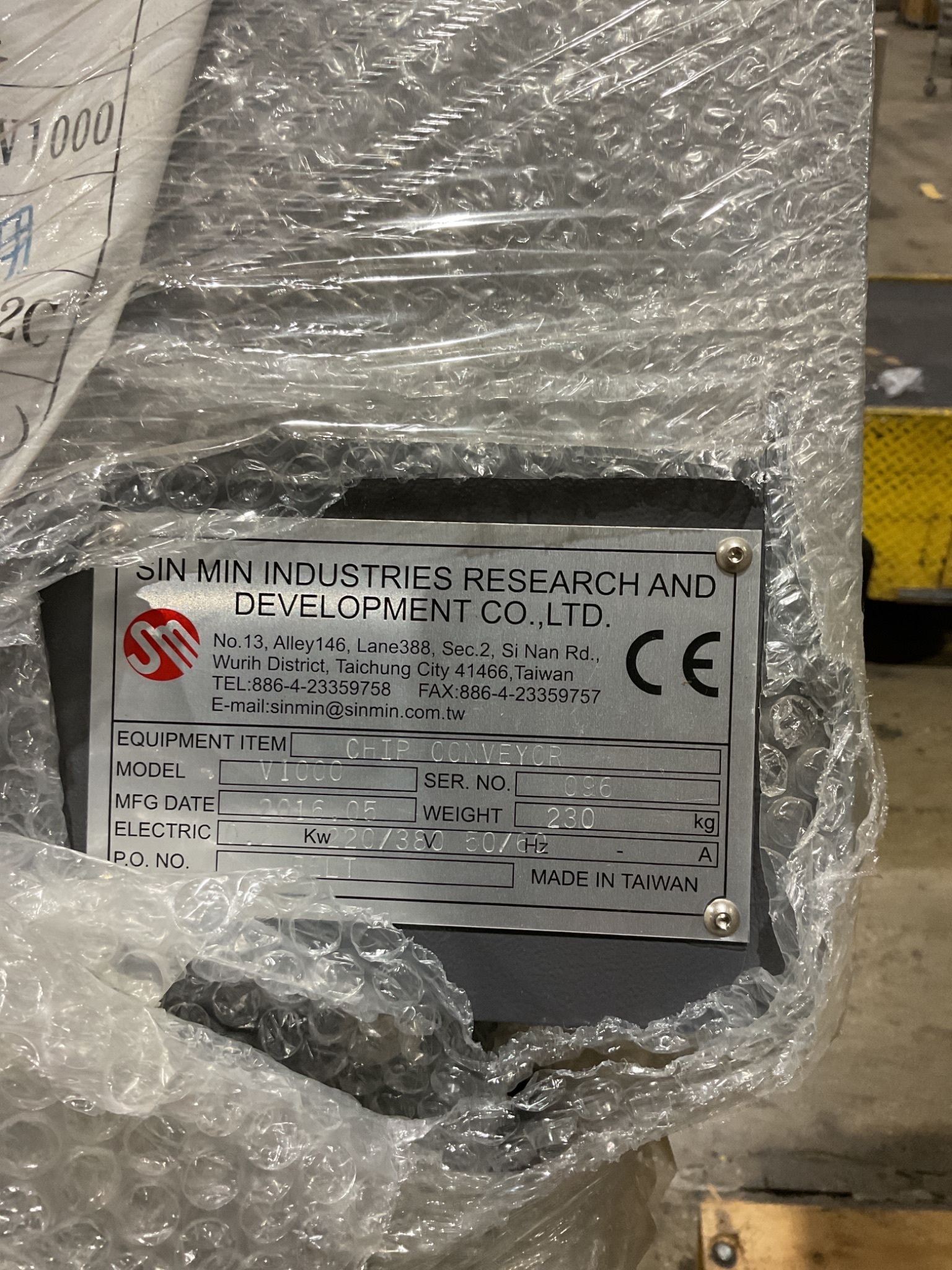 SIN MIN 2016 CHIP CONVEYOR 84" x 7" W/ 44" DISCHARGE NEW 2