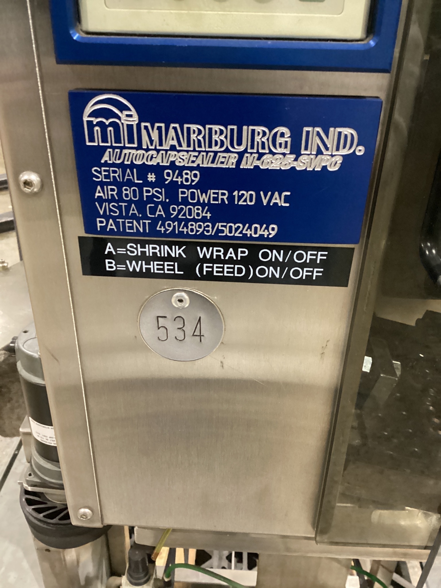 MARBURG M-625-SVPC Shrink Sleeve Applicator USED 2