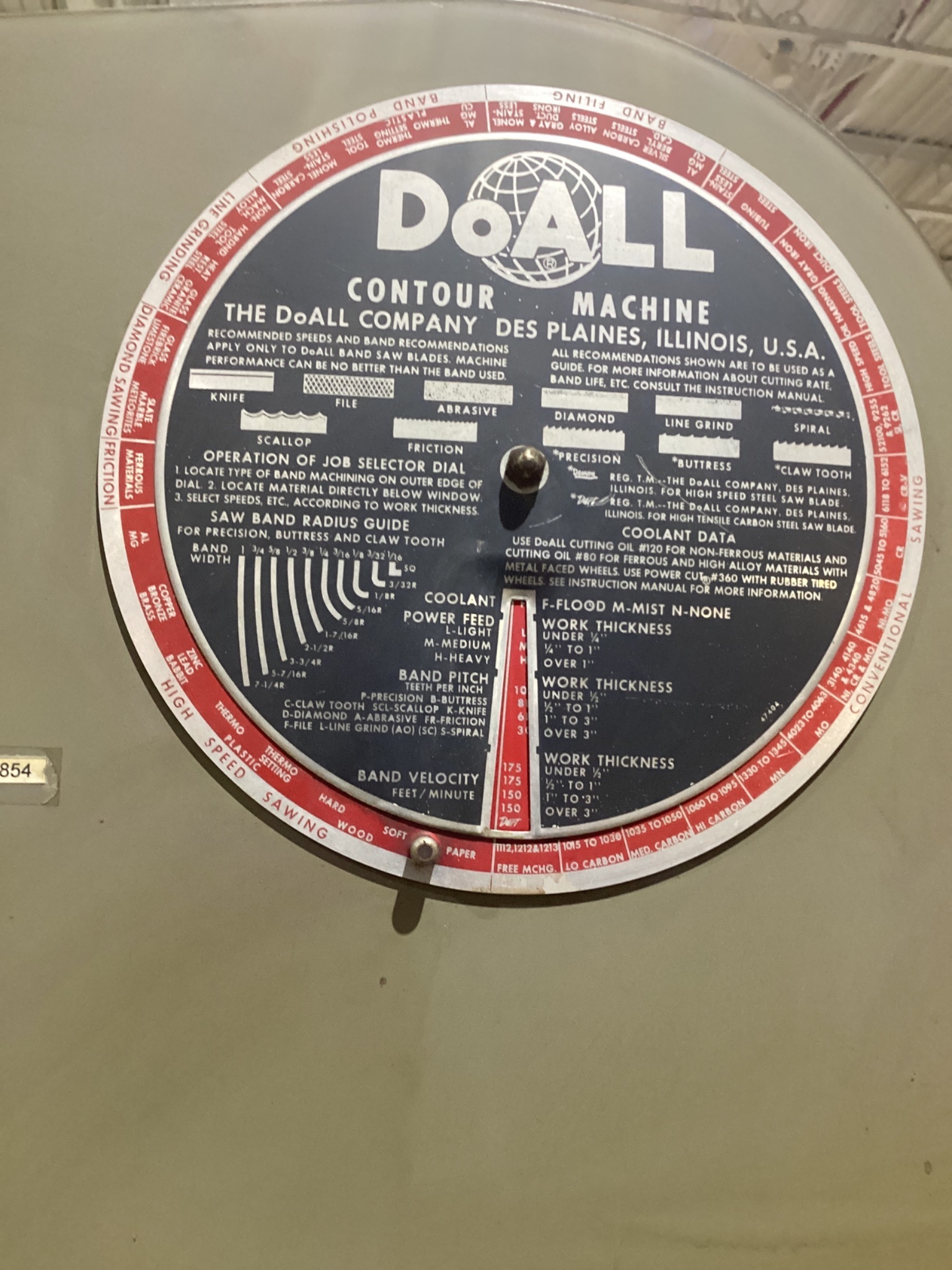 DOALL 1612-0 Vertical Band Saw USED 1