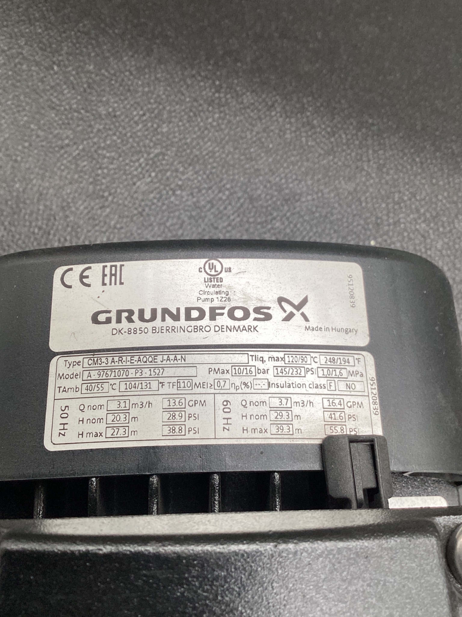 GRUNDFOS ML71BA-J-C-CMS1B 0.75HP 3PH TEFC Motor 3540RPM NEW 6