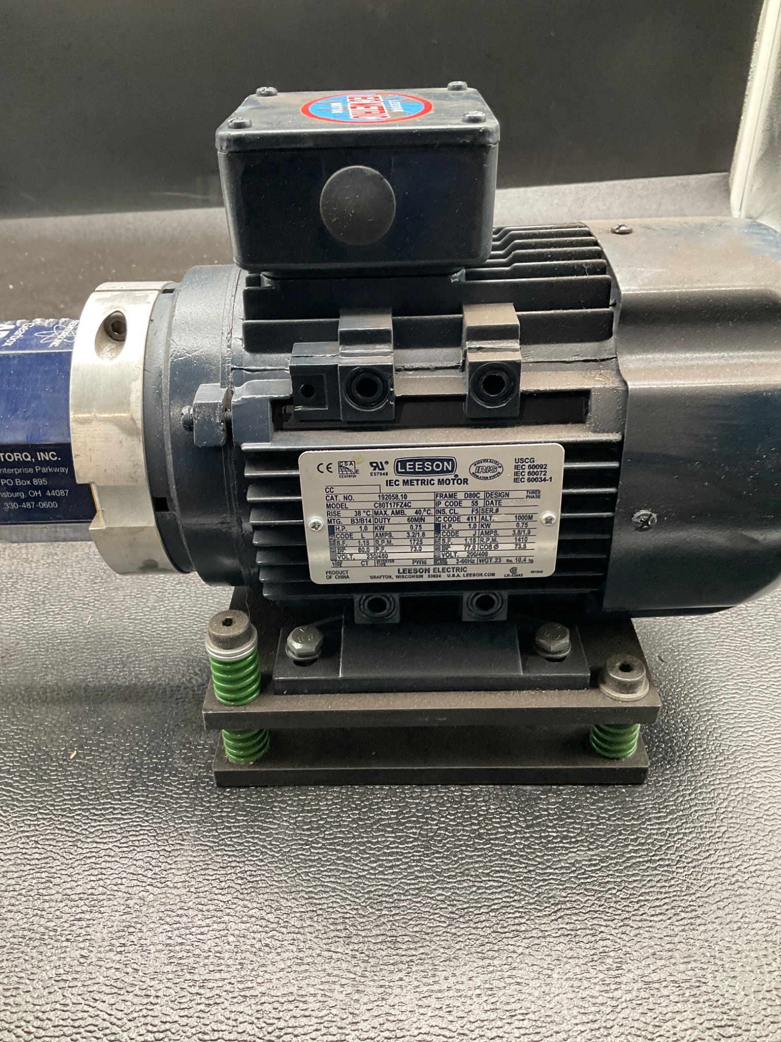 LEESON C80T17FZ4C Motor w/ SEMTORQ AD5 Gearbox 1HP 3PH USED 3