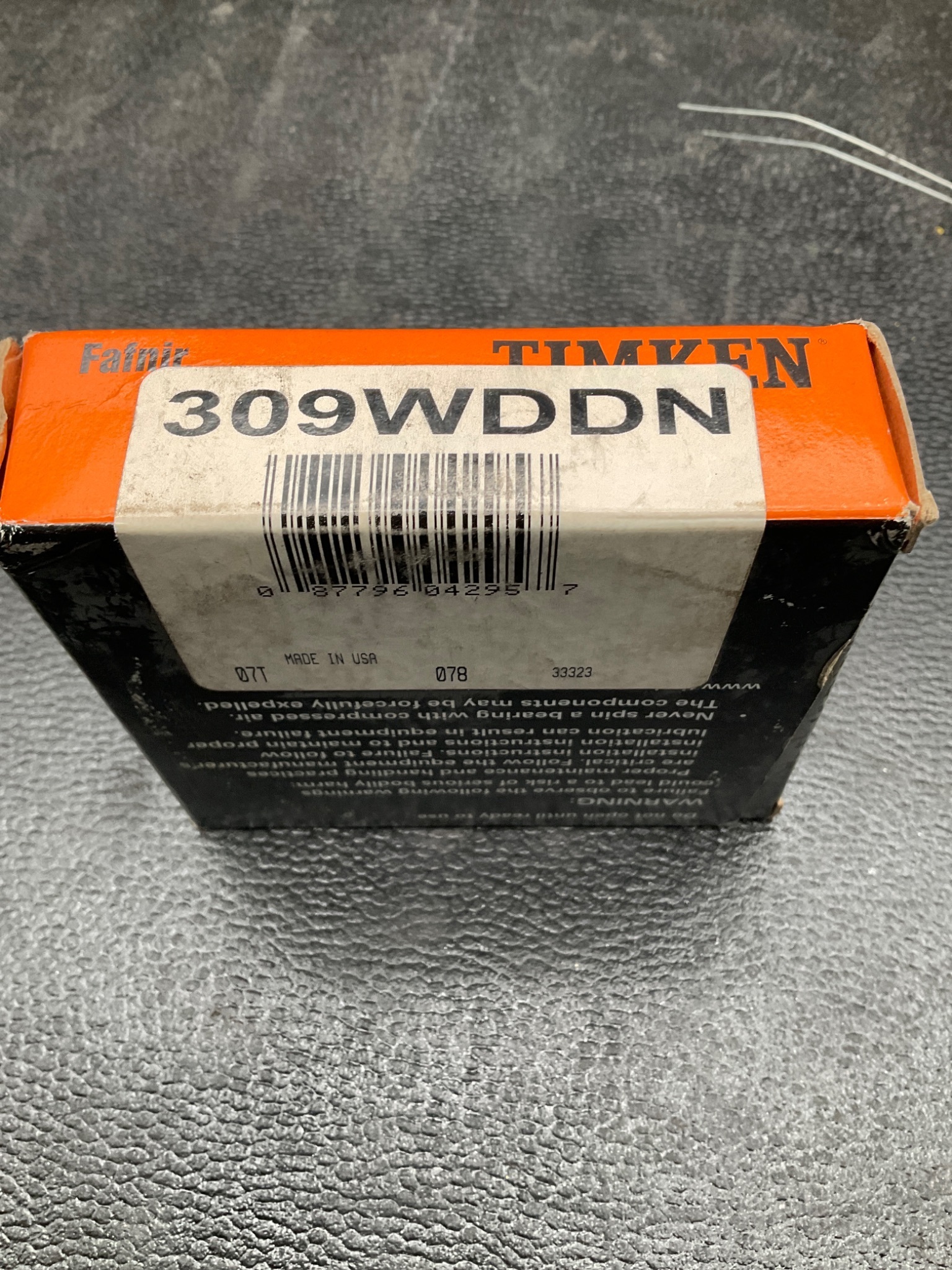 TIMKEN 309WDDN Deep Groove Ball Bearing 45x100x25mm Double Shielded NEW 1