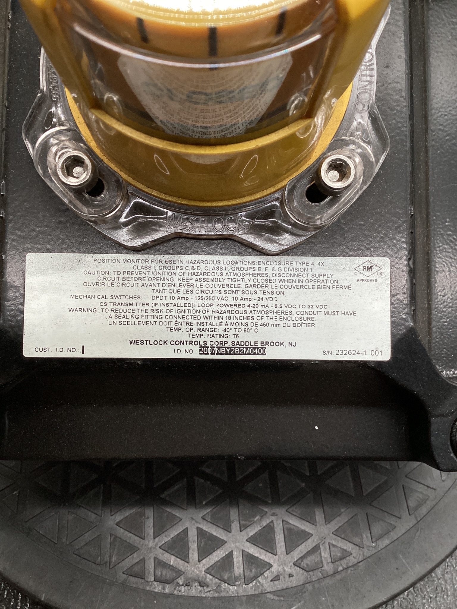 WESTLOCK CONTROLS 2007NBY2B2M0400 POSITION MONITOR USED 7