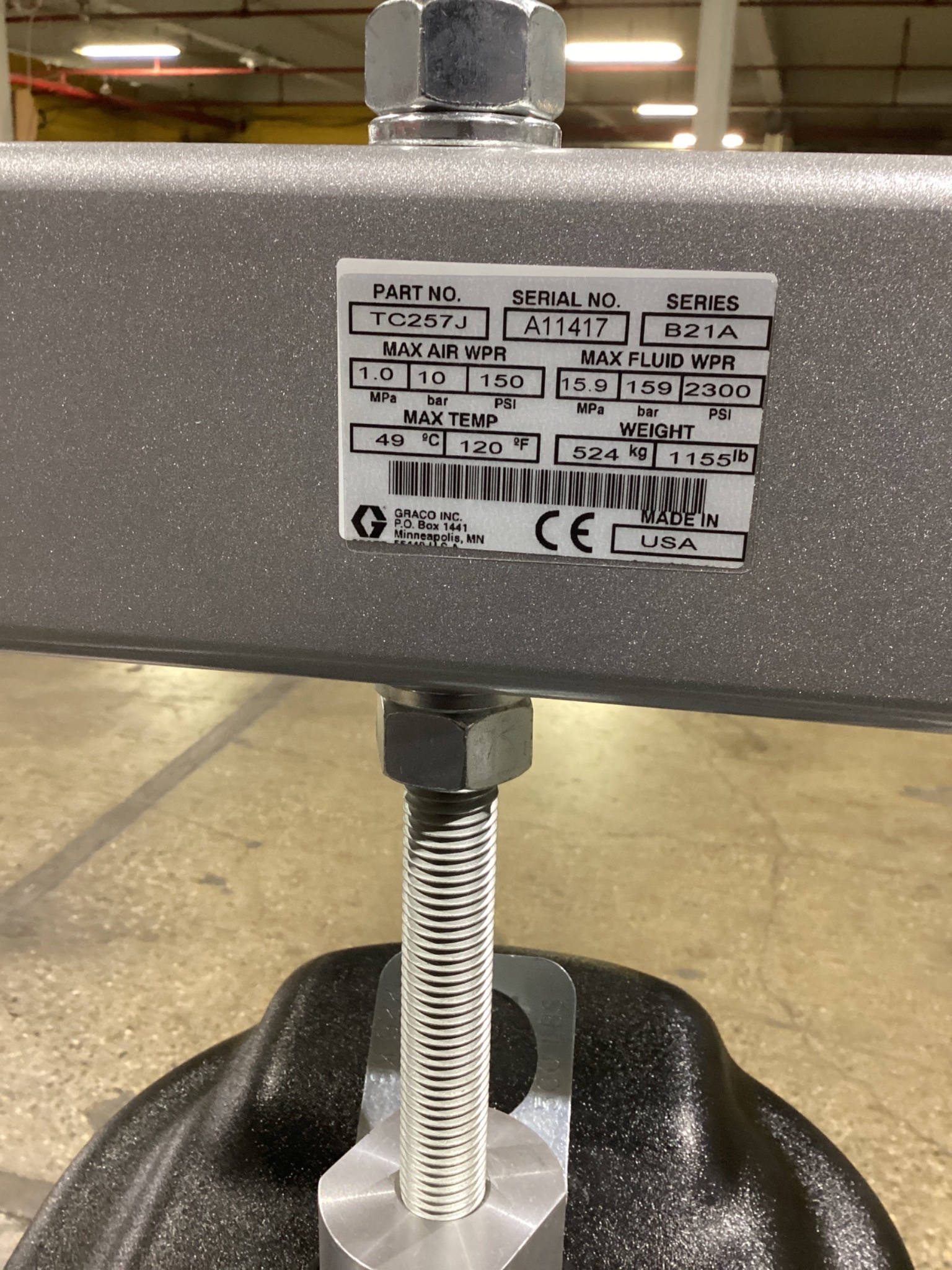GRACO TC257J Check‑Mate Supply Pump 23:1 for 50 Gal Drum NEW 4
