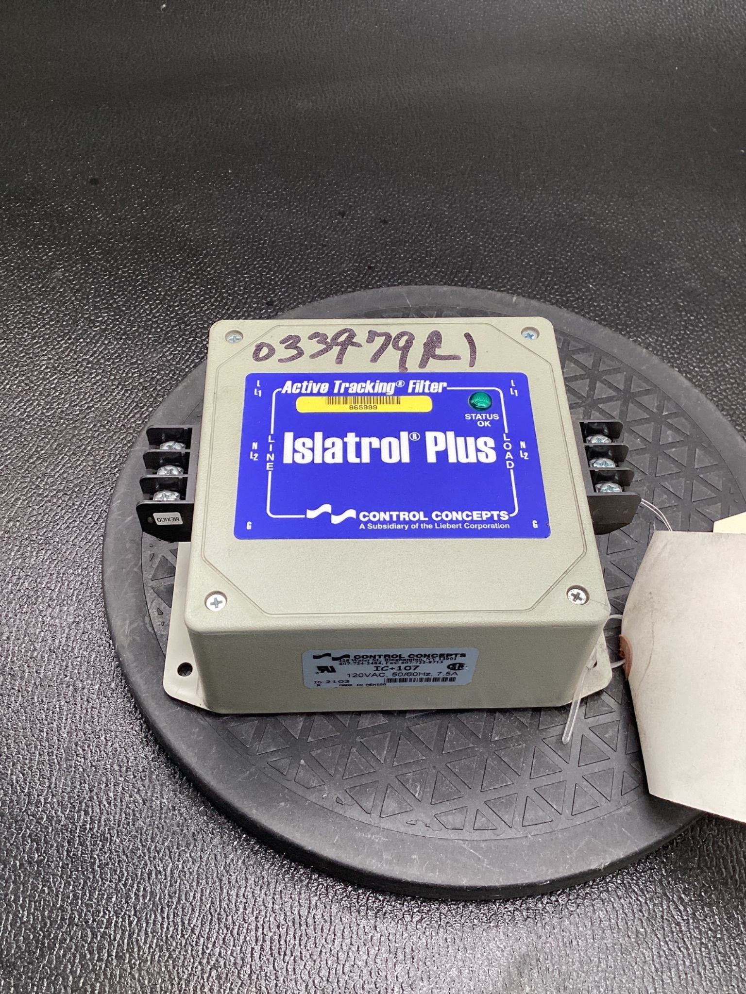 CONTROL CONCEPTS IC+107 Islatrol Plus Active Tracking Filter 120V 7.5A USED 0