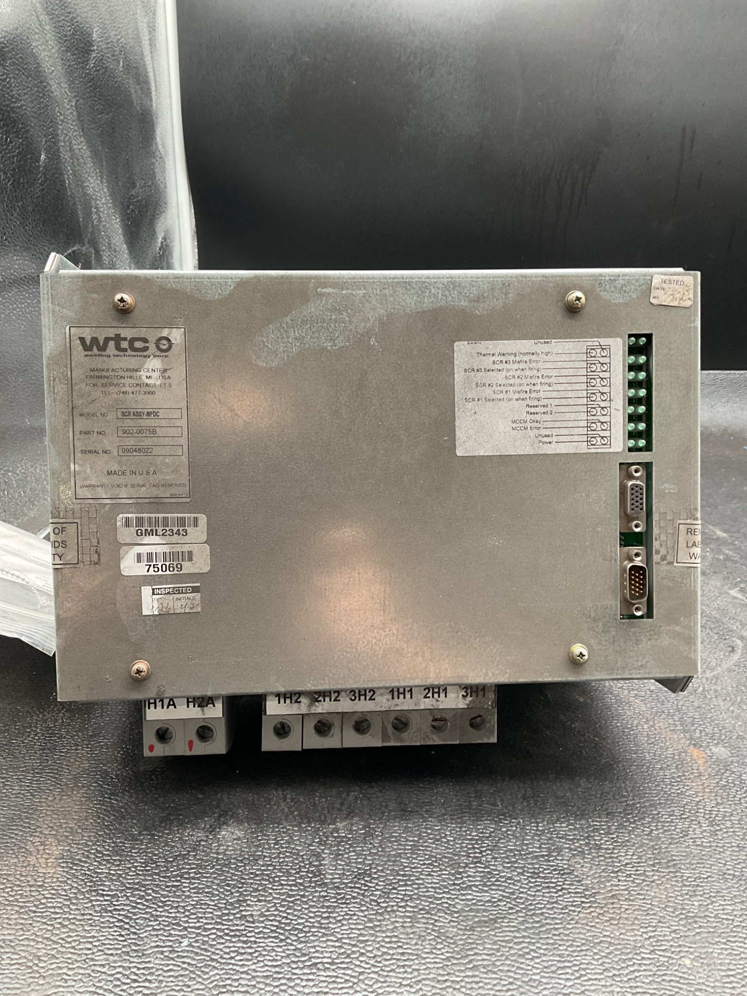 WTC 902-0075B SCR ASSY-MFDC Power Control Module USED 1