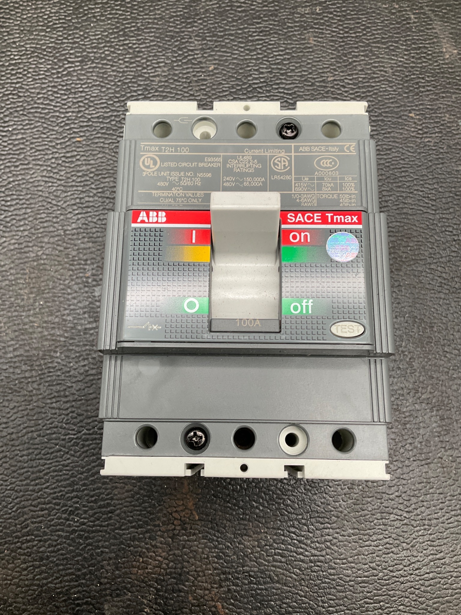 ABB SACE TMAX T2 H 100 Molded Case Circuit Breaker NEW 3