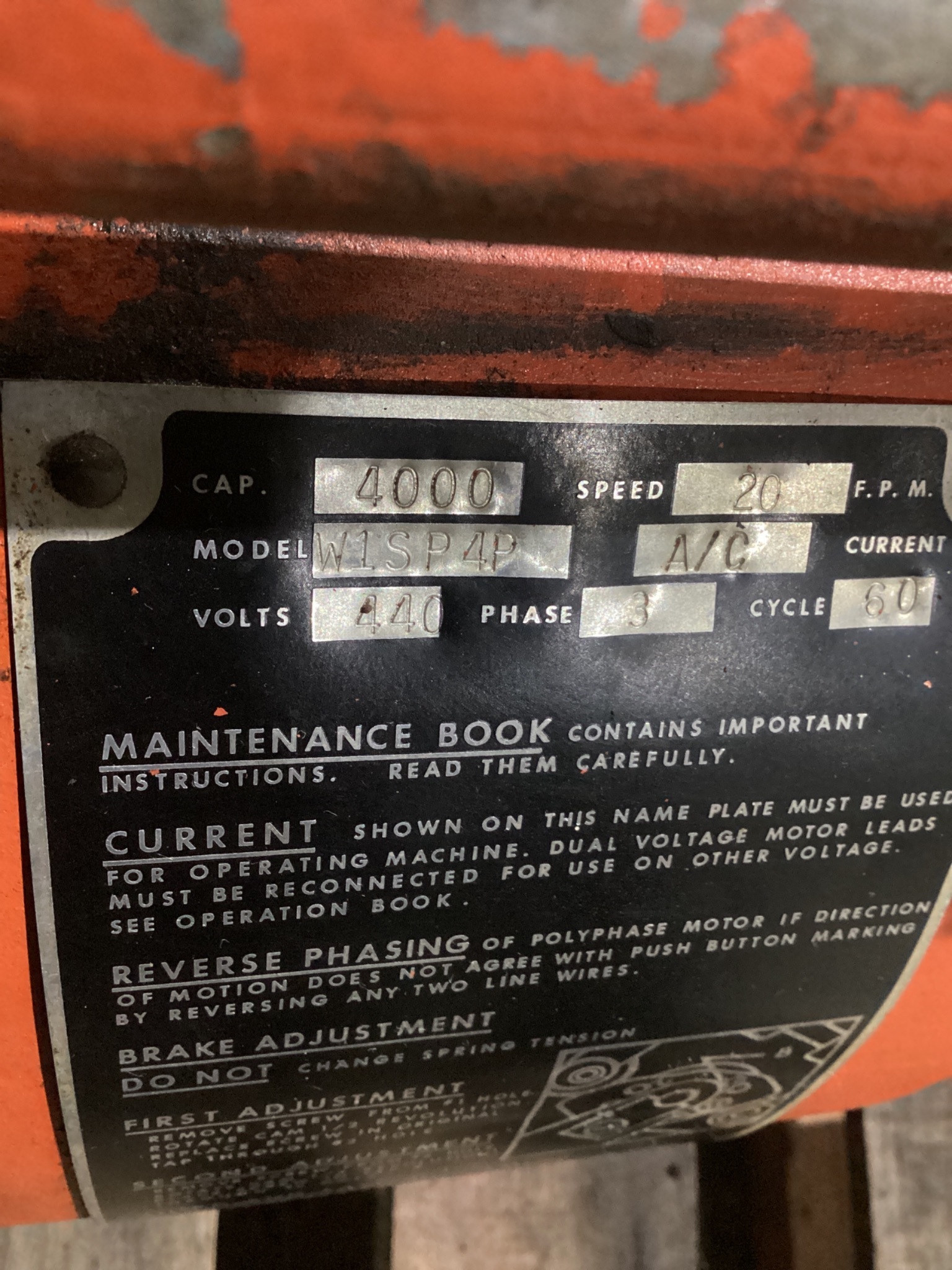 WRIGHT W1SP4P 2-Ton Electric Chain Hoist USED 2