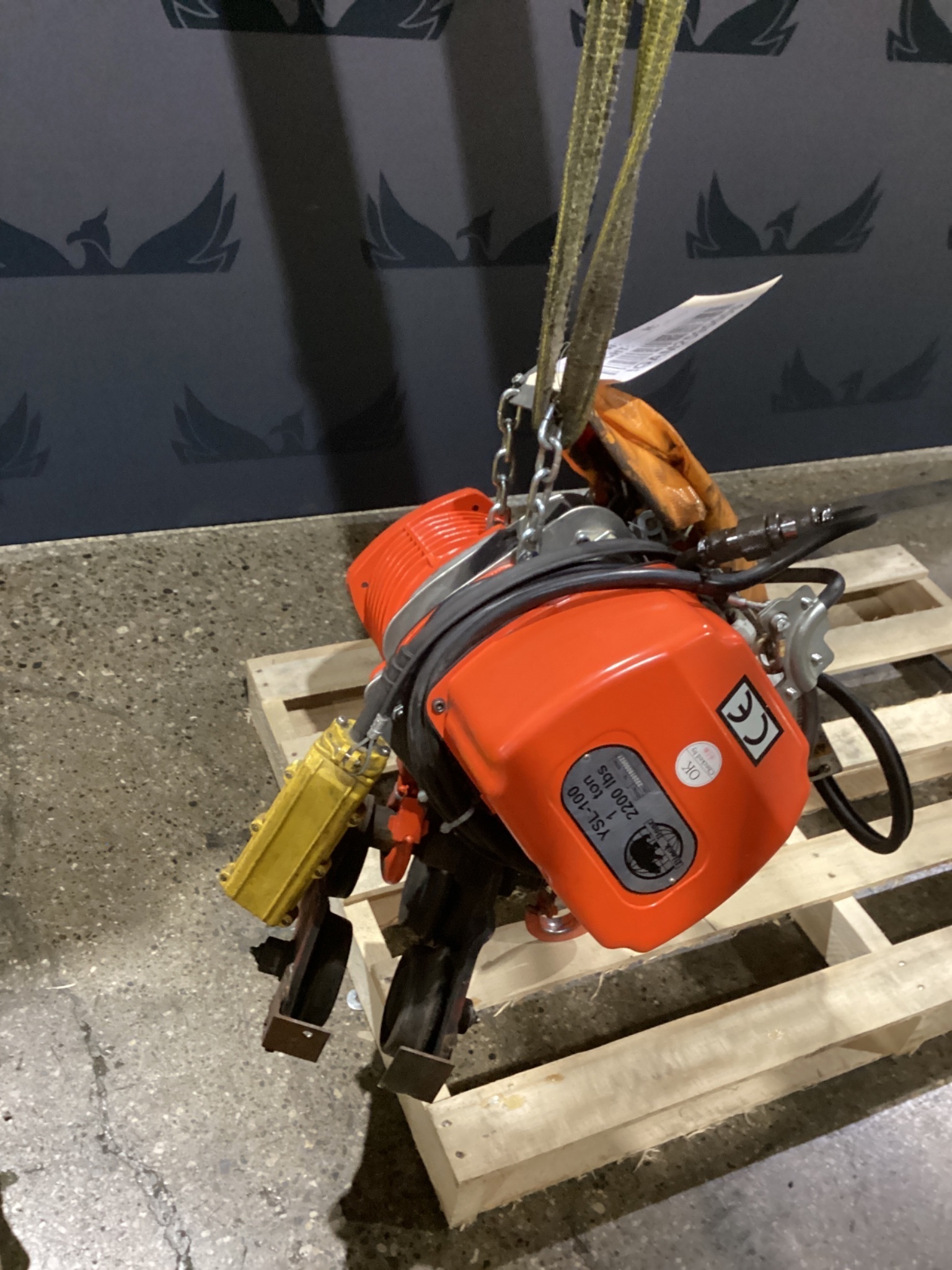 BLACK BEAR YSL-100 Electric Chain Hoist 1-Ton Capacity USED 1