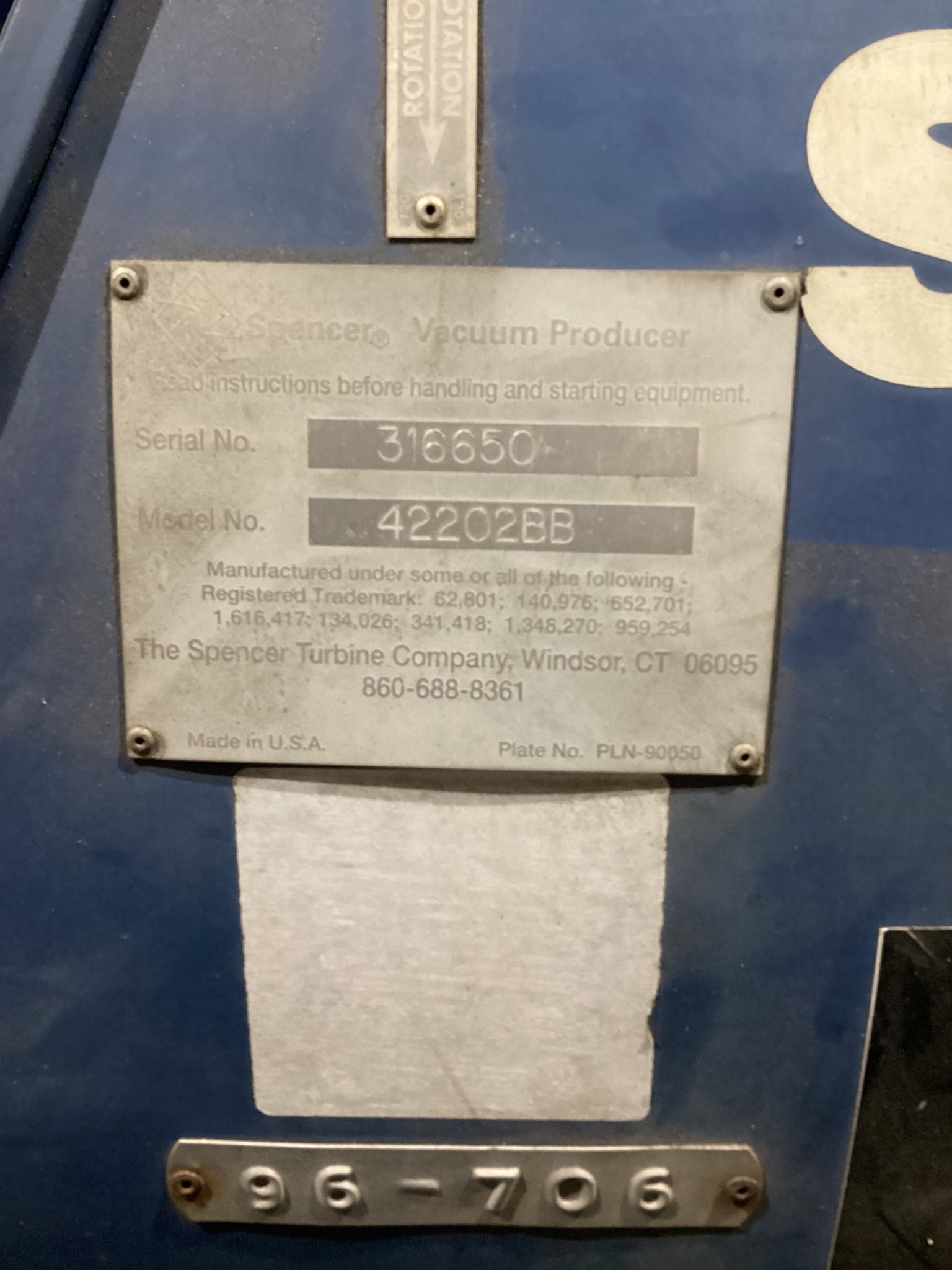SPENCER 42202BB VACUUM USED 5